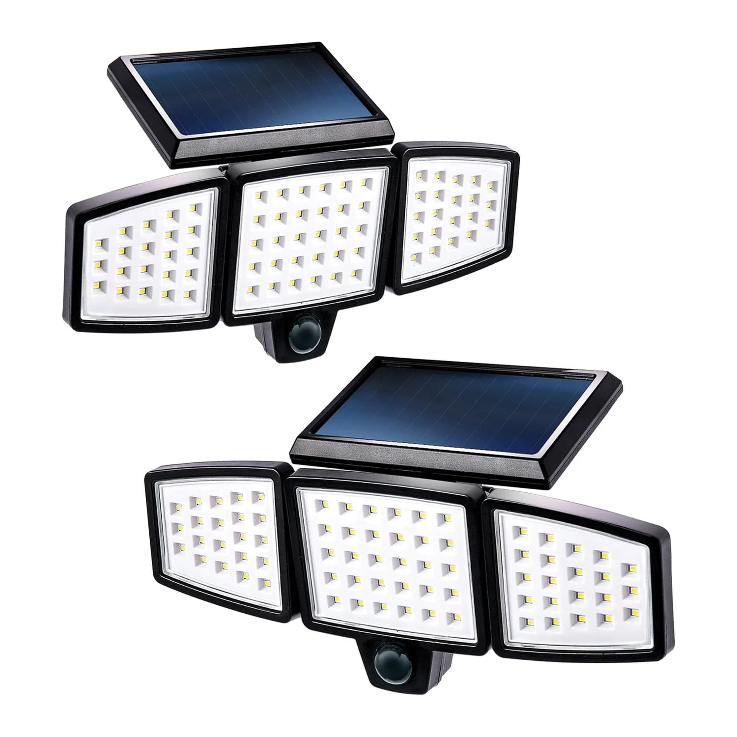 Home Zone Security 1000-Lumen Triple-Head Outdoor Solar LED Motion-Sensor Security Lights, 2 Pack - Image 2