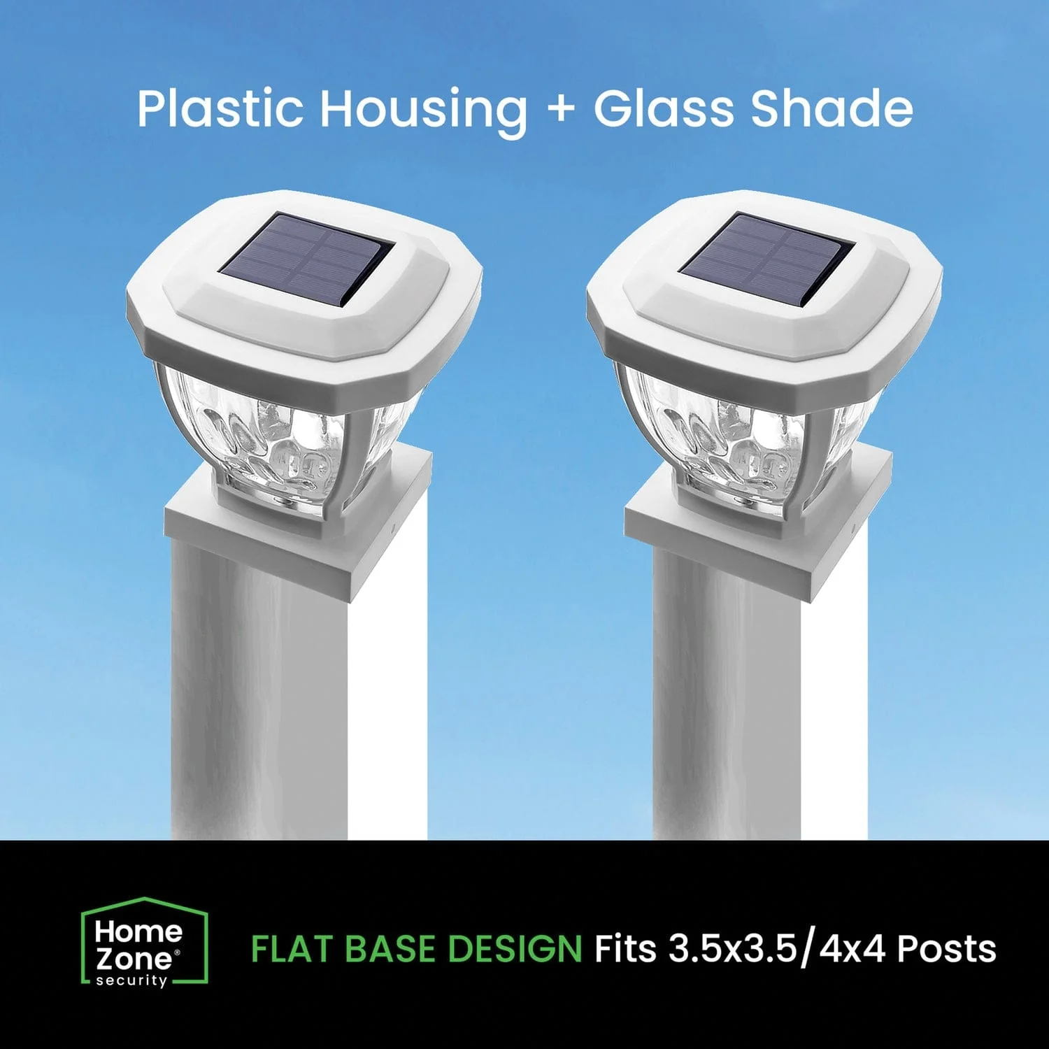Home Zone Security 12-Lumen-Each 4 x 4 Solar LED Post Cap Lights, White - Image 3