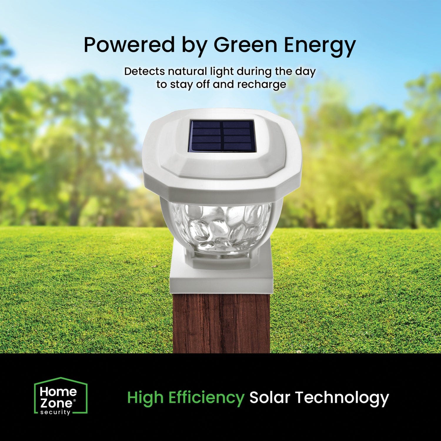 Home Zone Security 12-Lumen-Each 4 x 4 Solar LED Post Cap Lights, White - Image 4