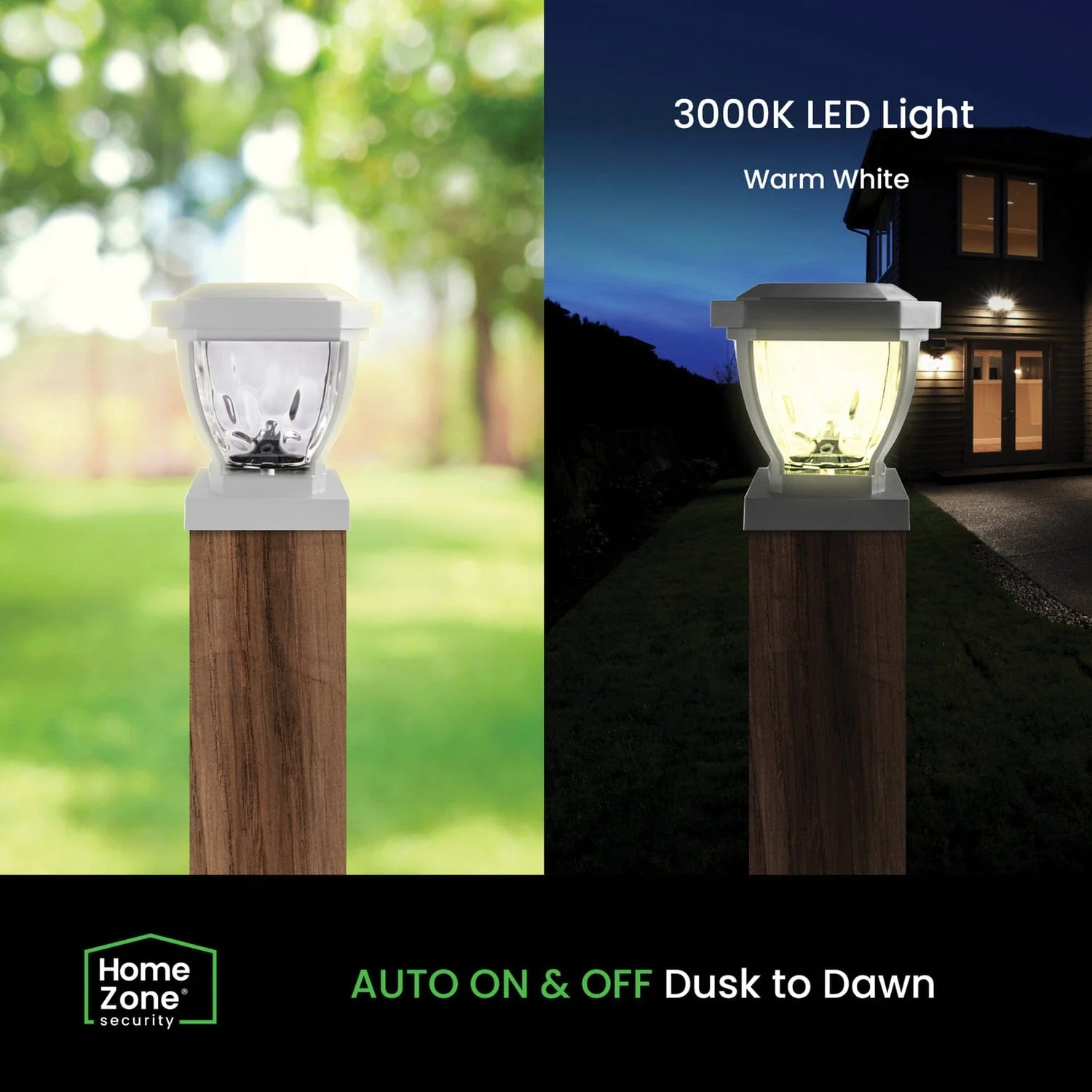 Home Zone Security 12-Lumen-Each 4 x 4 Solar LED Post Cap Lights, White - Image 5