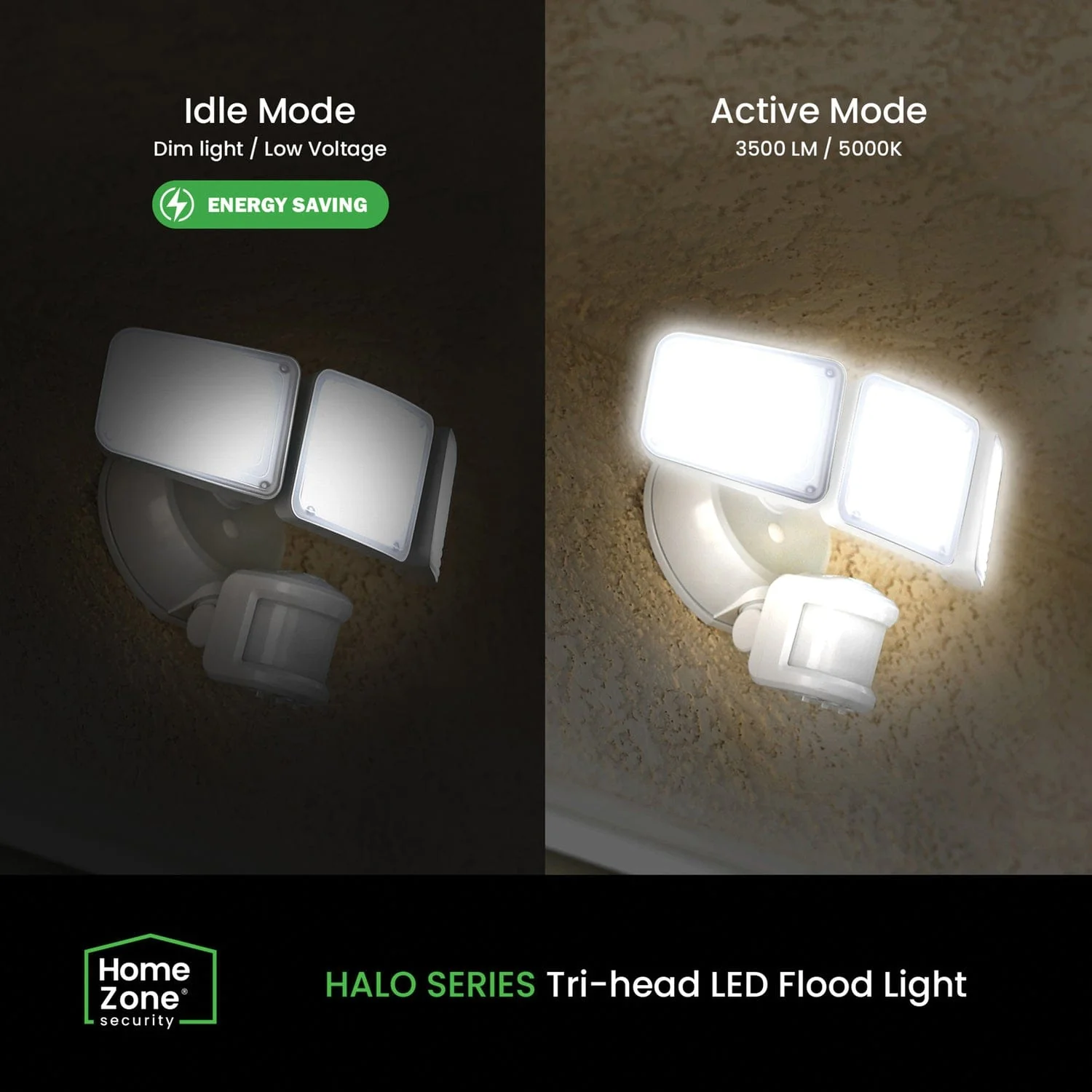 Home Zone Security 3500-Lumen Triple-Head Ultrabright LED Security Light - Image 5