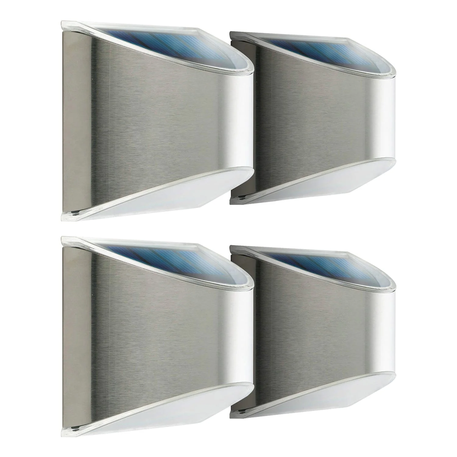 Home Zone Security 4-Pack Decorative Outdoor Solar Wall Lights Wall, Fence Post, or Step