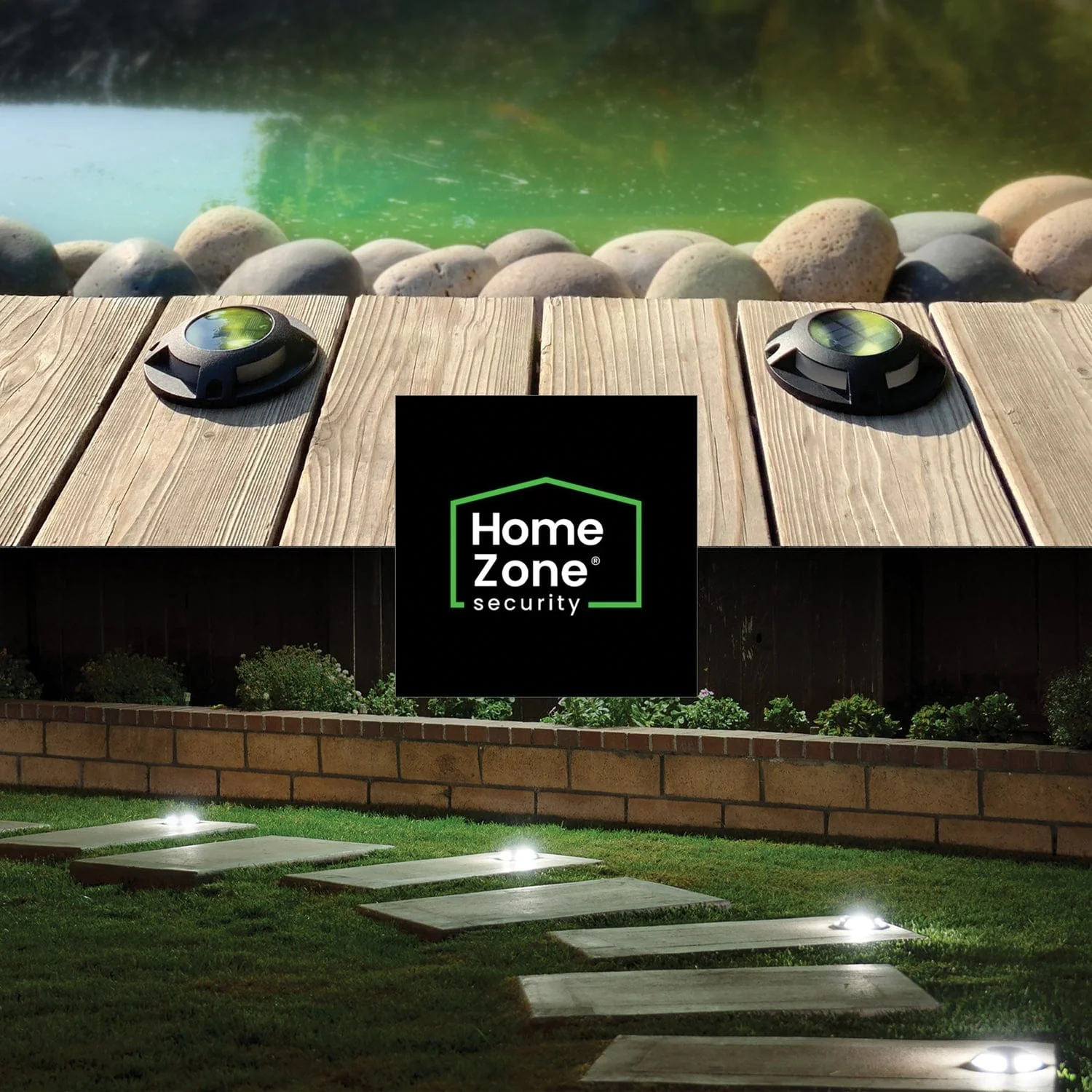 Home Zone Security Solar-Powered Waterproof Integrated LED Deck Lights, 20 Lumens, 4 Pack - Image 2