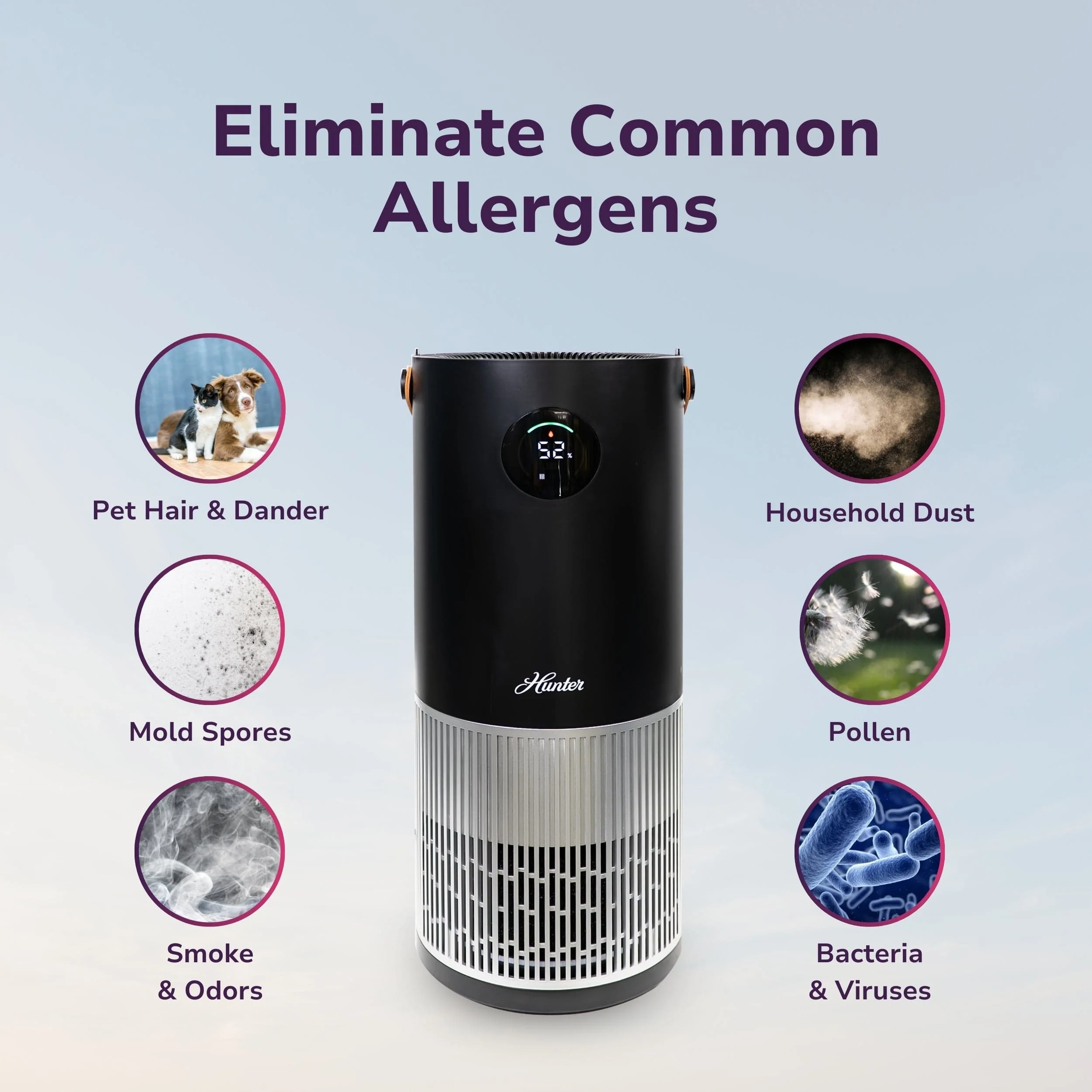 Hunter 2-in-1 True HEPA Mist-Free Air Purifier & Humidifier, HPH625 - Image 17