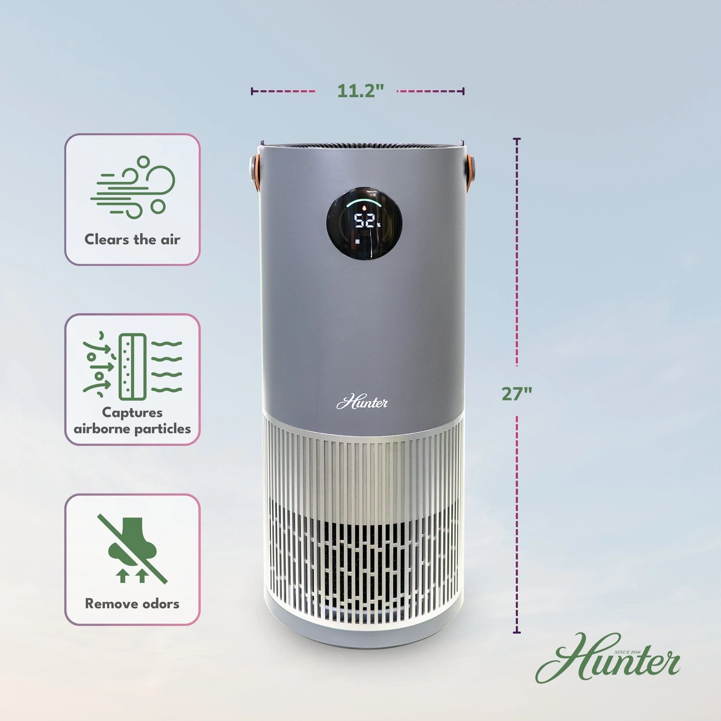 Hunter 2-in-1 True HEPA Mist-Free Air Purifier & Humidifier, HPH625 - Image 3