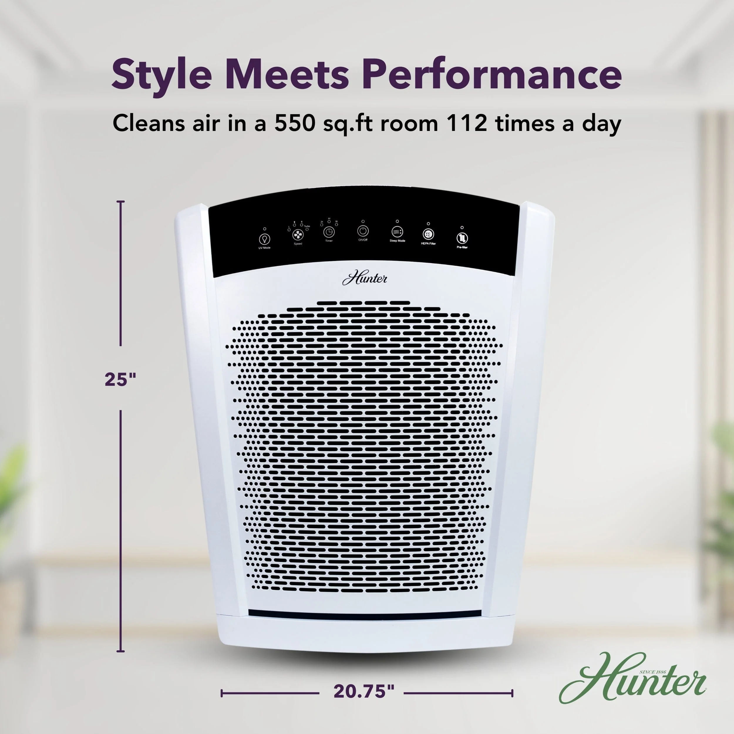 Hunter Large UVC Multi-Room Console HEPA Filter Air Purifier, HP850UV - Image 23