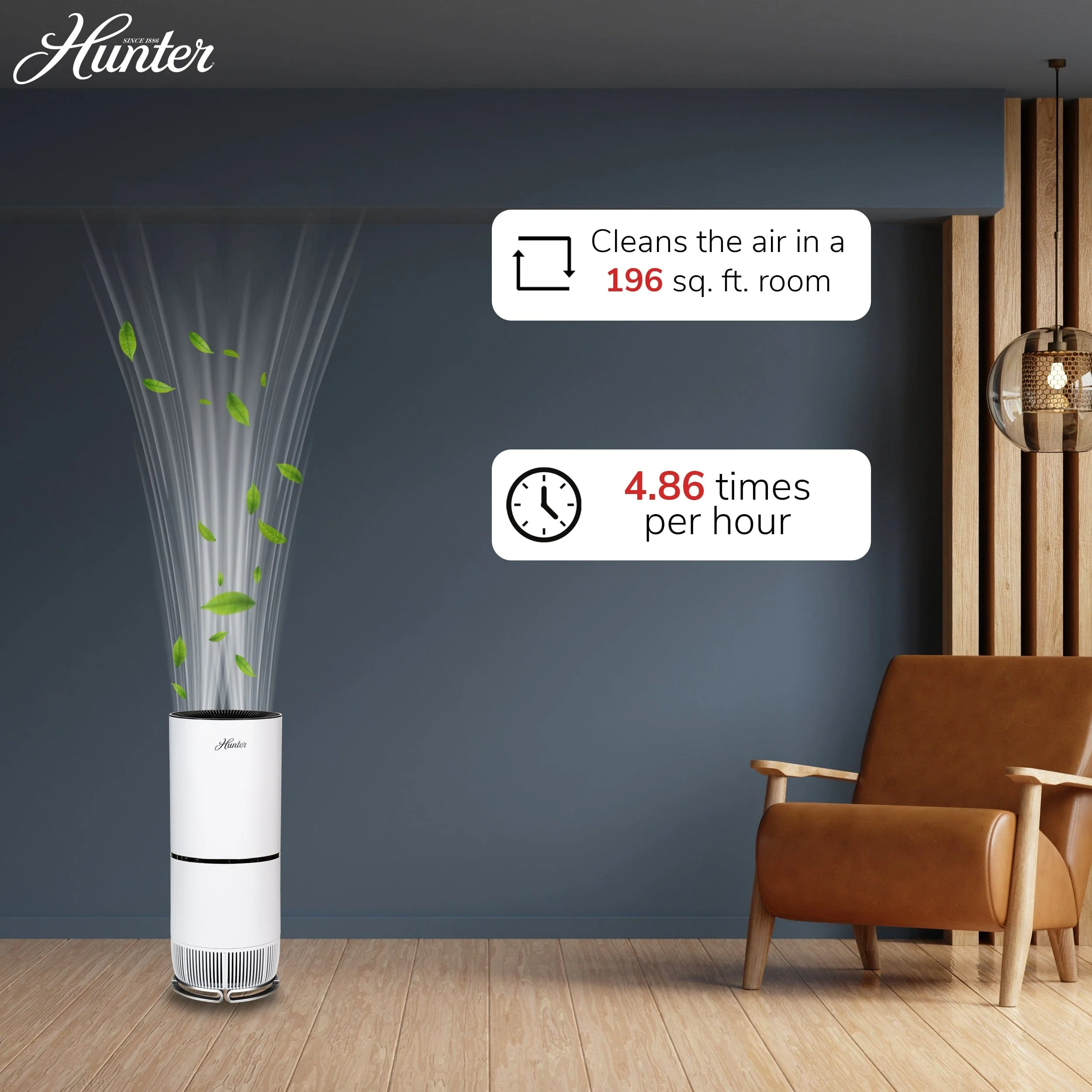 Hunter Large Tower True HEPA Air Purifier, for Allergies, Smoke + Pets, HP670 - Image 7