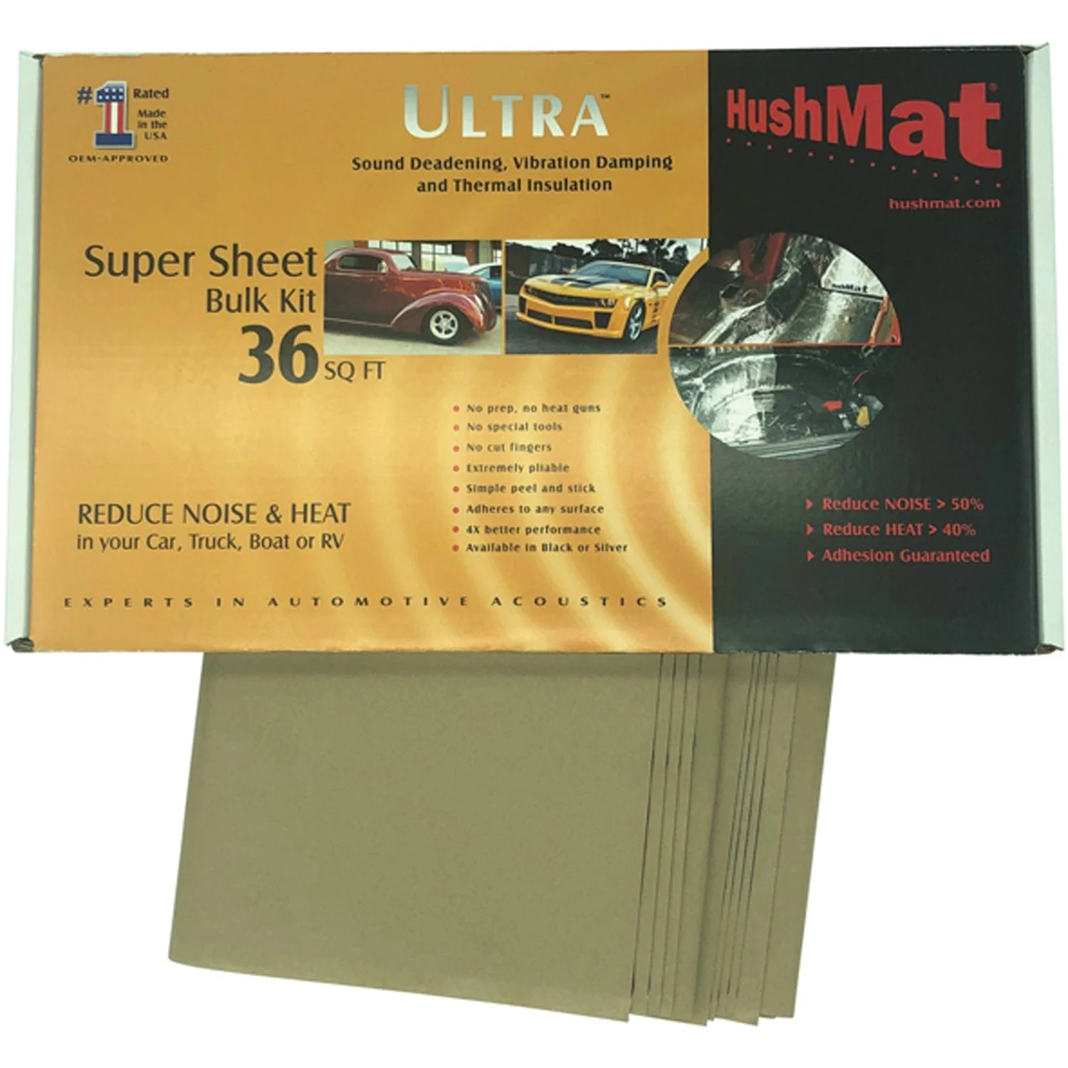 HushMat Super Bulk Sound-Deadening Kit with Silver Foil, 36 Square Feet - Image 2