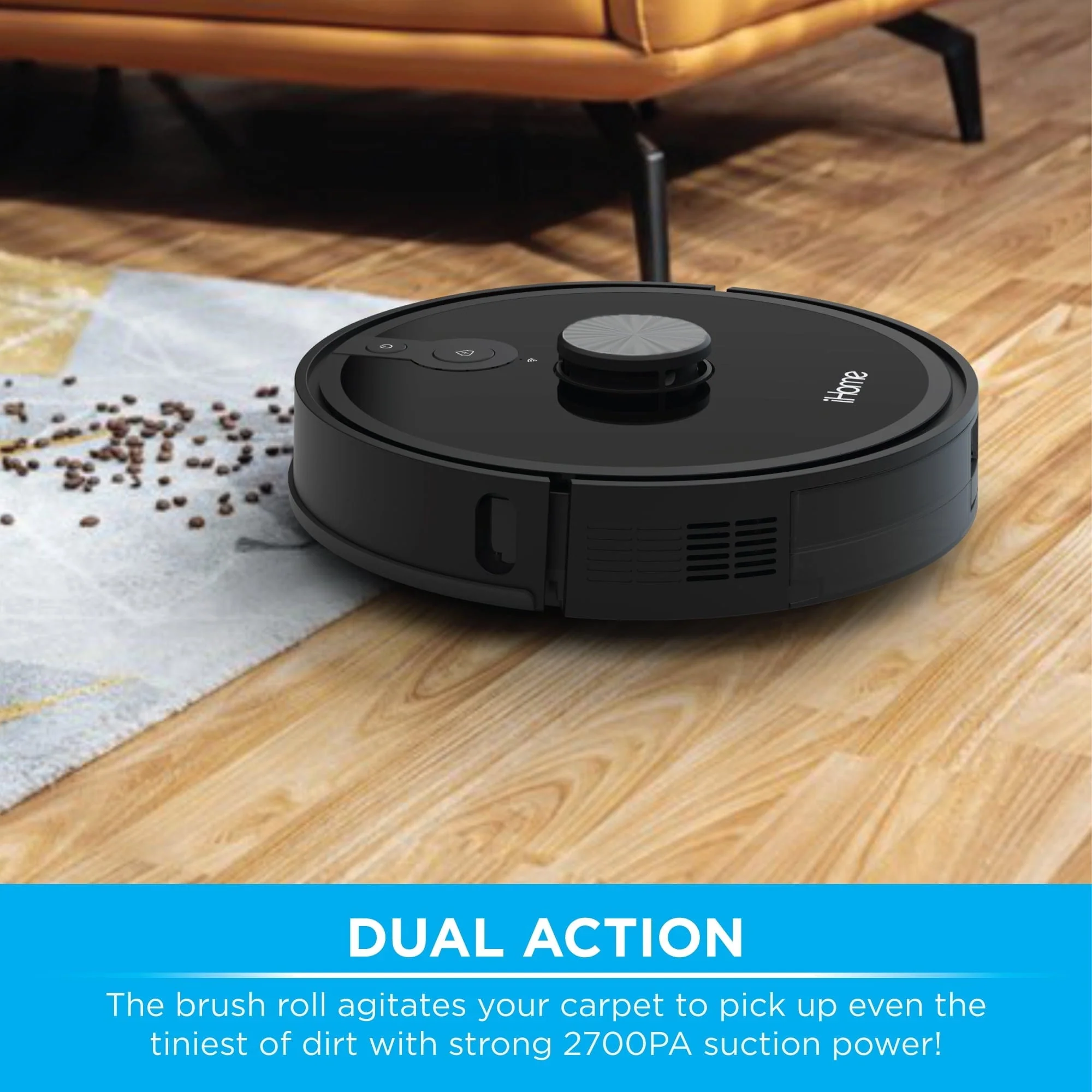 iHome AutoVac Nova S1 Pro Self Empty Robot Vacuum, LIDAR Mapping, 150 Min Runtime, Black - Image 11
