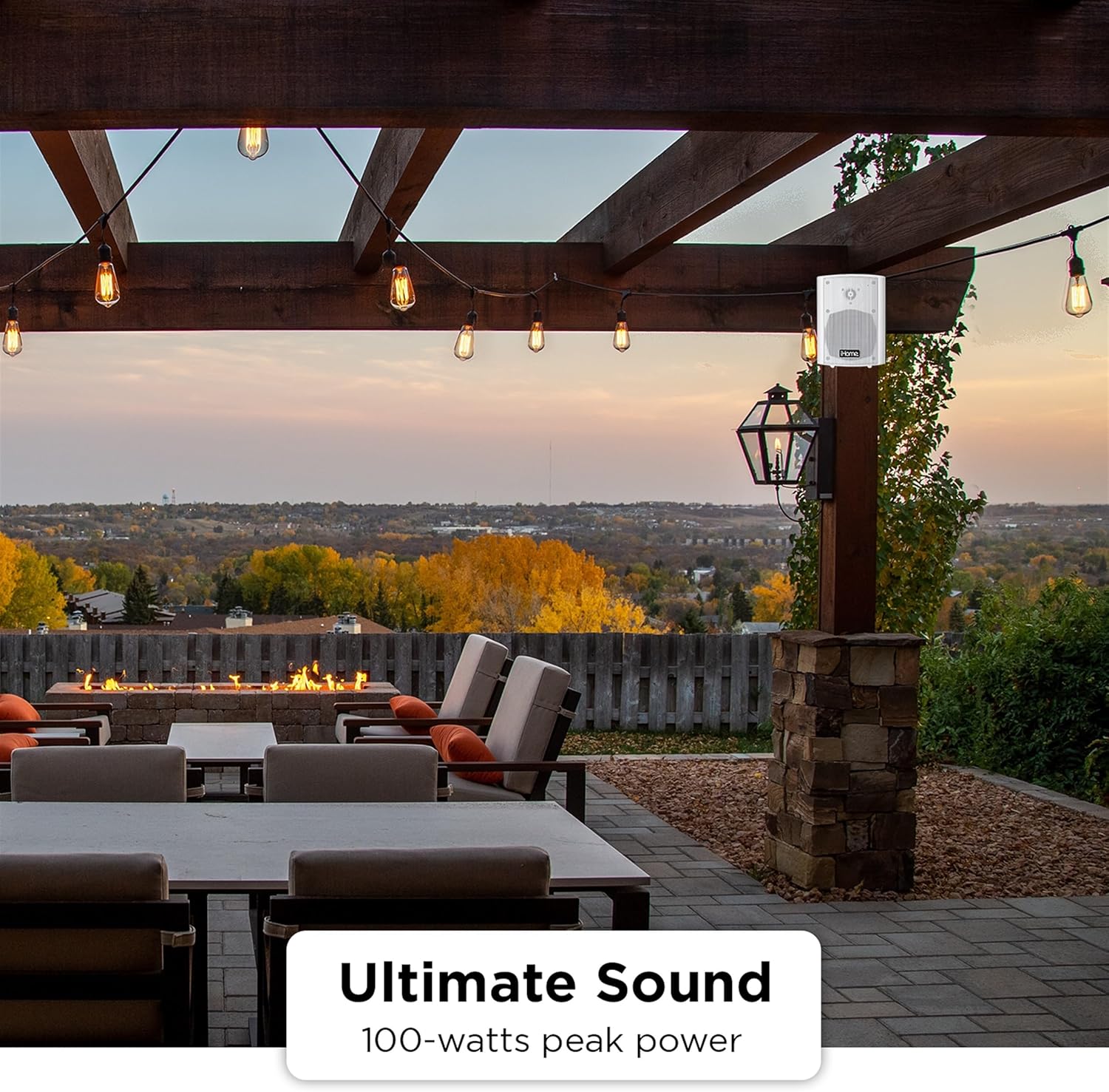 iHome Weatherproof Outdoor Bluetooth Speakers, 100 Watts, Pair, Patio/Deck Audio, White - Image 10