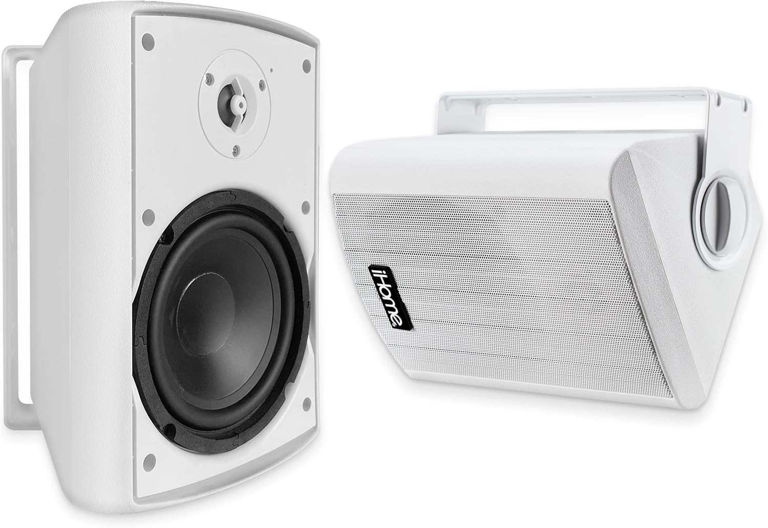 iHome Weatherproof Outdoor Bluetooth Speakers, 100 Watts, Pair, Patio/Deck Audio, White - Image 8