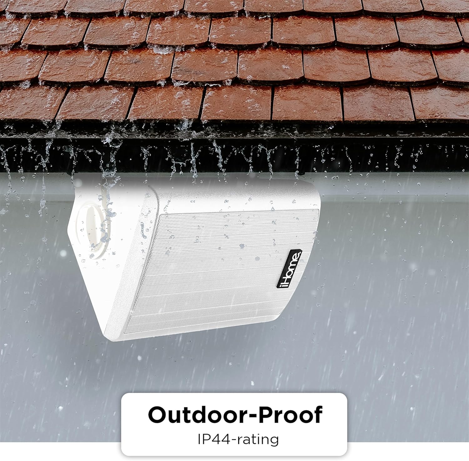 iHome Weatherproof Outdoor Bluetooth Speakers, 100 Watts, Pair, Patio/Deck Audio, White - Image 9