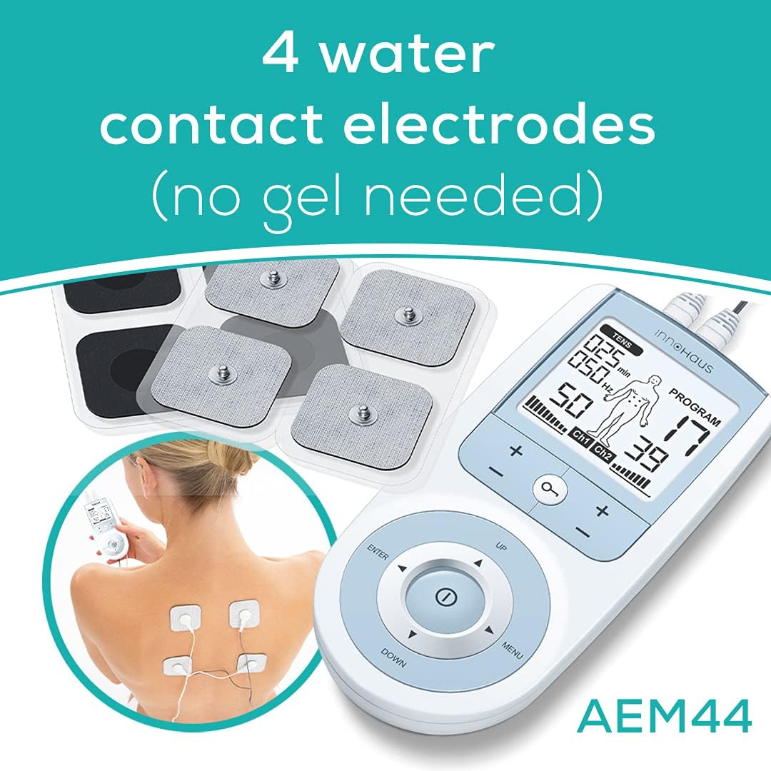 Innohaus TENS Unit Muscle Stimulator with 50 Intensity Levels for Pain Relief and Muscle Recovery, White - Image 5
