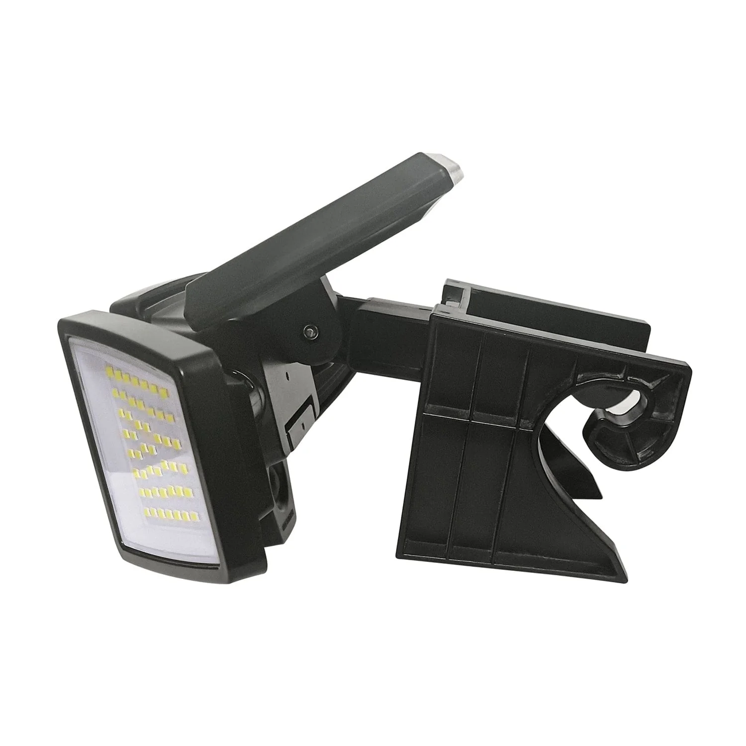 Insert Toolless Products Easy-Install 1000-Lumen Gutter-Mount Triple-Head Solar Security Light, Black - Image 2
