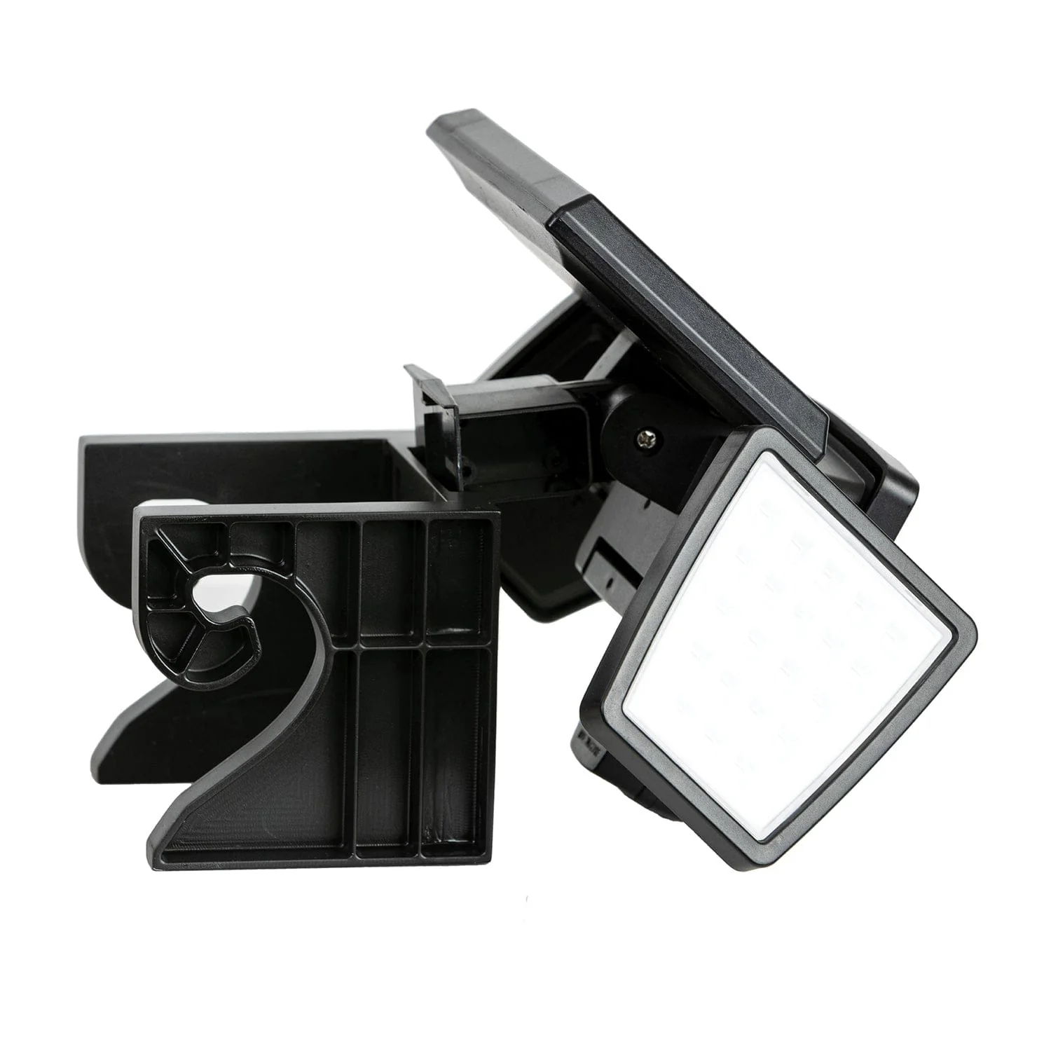 Insert Toolless Products Easy-Install 1000-Lumen Gutter-Mount Triple-Head Solar Security Light, Black - Image 3
