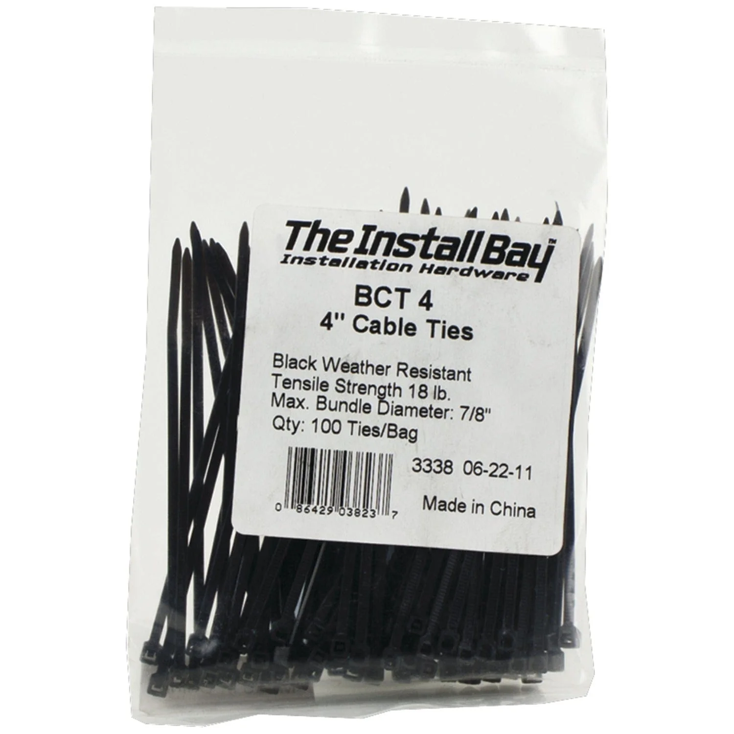Install Bay 4-In. Thin Cable Ties, 18-Lb. Tensile Strength, BCT4, 100 Pack - Image 3