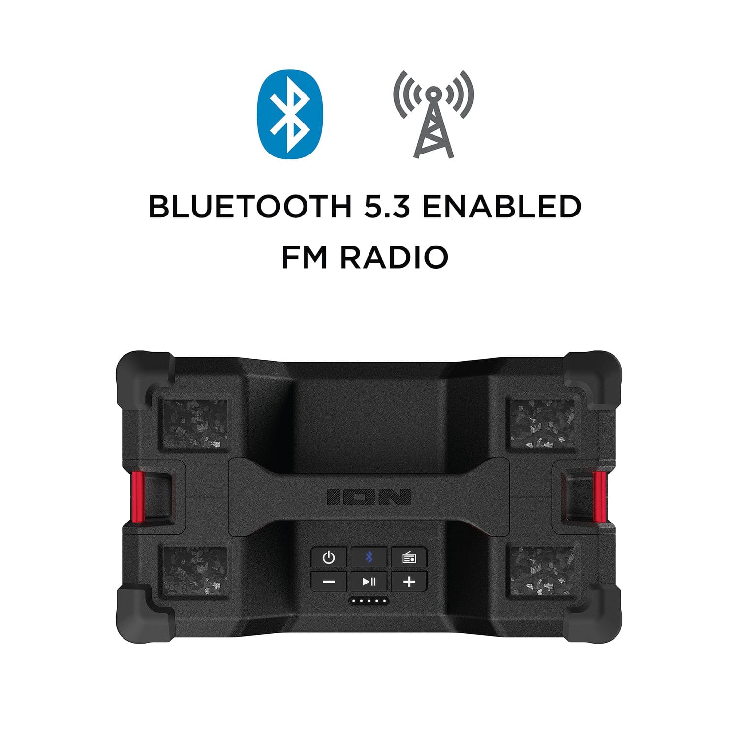 ION Tailgater Tough Portable Bluetooth All-Weather Speaker with Lights and Stereo-Link, Black - Image 3