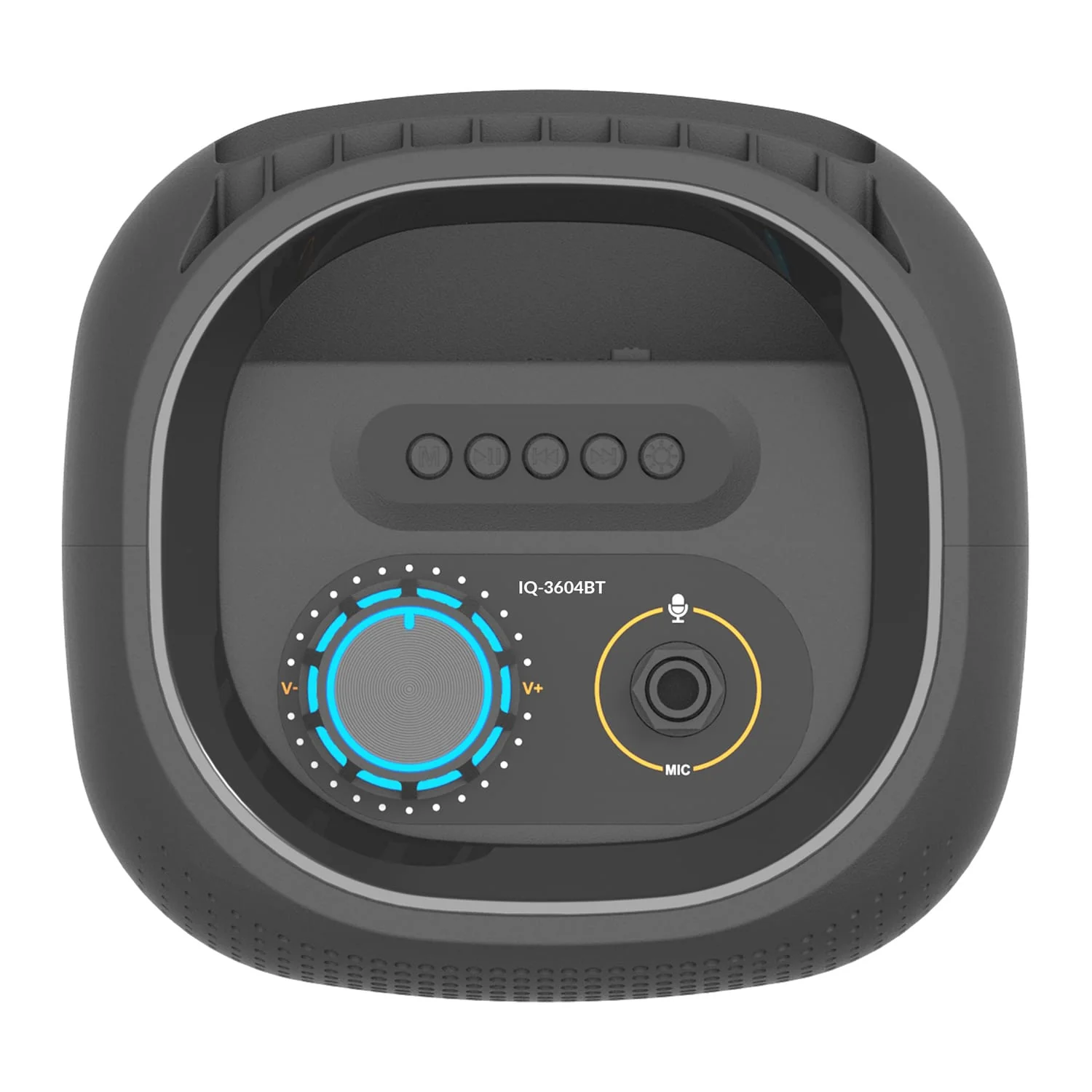 IQ Sound 10-Watt Portable Bluetooth Rechargeable Speaker with Dual 4-In Woofers, Lights, FM Radio, and Mic Input, IQ-3604BT - Image 2