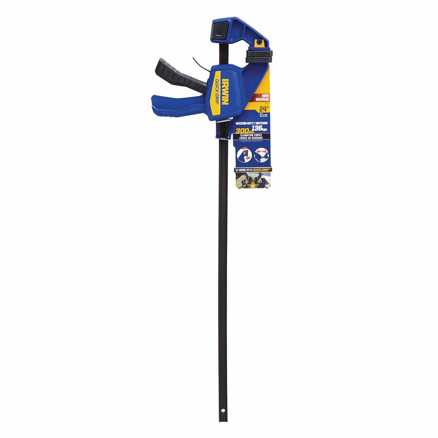 Irwin QUICK-GRIP 1-Handed Medium-Duty Bar Clamp/Spreader, 24 In. - Image 2