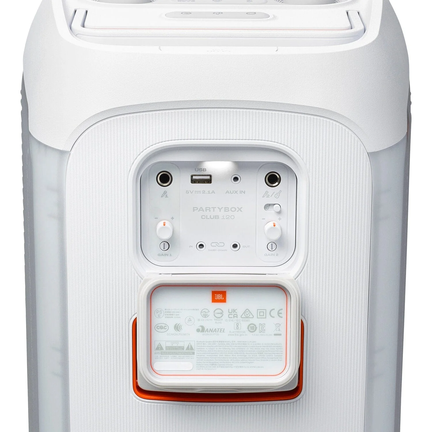 JBL PartyBox Club 120 Wireless Bluetooth Speaker, Light Show, Water-Resistant, Portable, 160 Watts, White - Certified Refurbished - Image 8