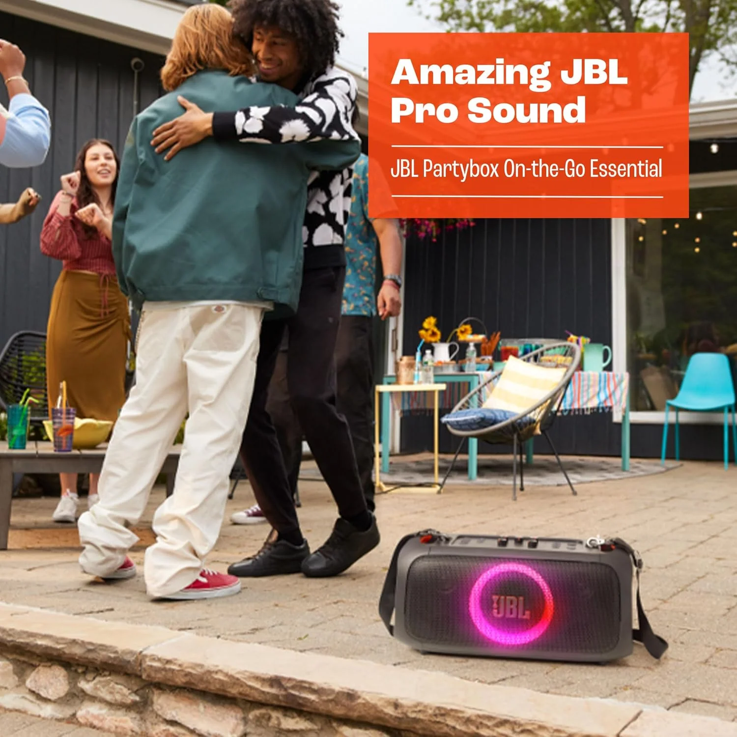 JBL PartyBox On-The-Go Essential, Portable Party Speaker with Built-In Lights and Wireless Mic, Black - Certified Refurbished - Image 6