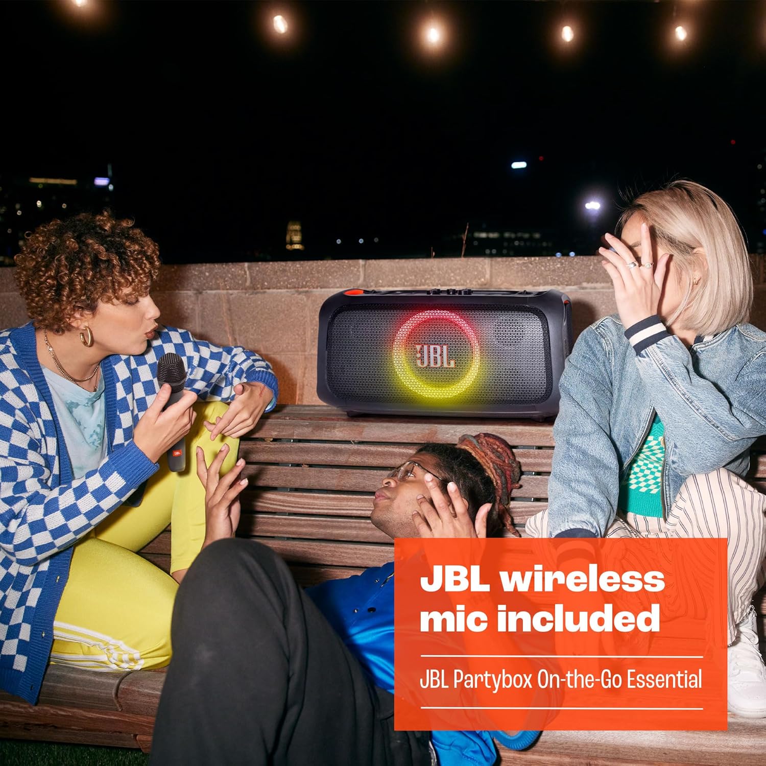 JBL PartyBox On-The-Go Essential, Portable Party Speaker with Built-In Lights and Wireless Mic, Black - Certified Refurbished - Image 8