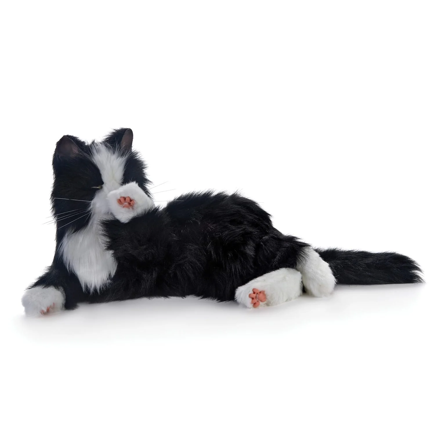 Joy For All Companion Pet Cat, Black and White Tuxedo - Image 4