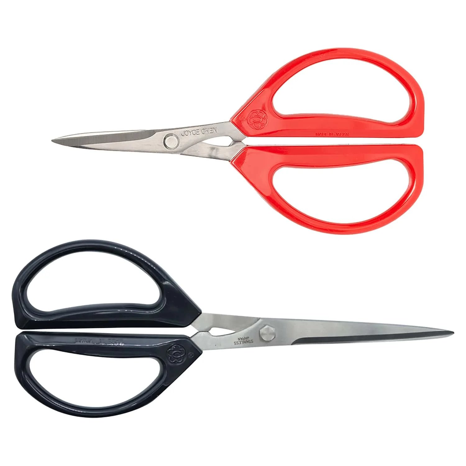 Joyce Chen 8-In. Deluxe Unlimited and 6.3-In. Original Unlimited Scissors, Ergonomic Dark Navy and Red Handles, 2 Pack