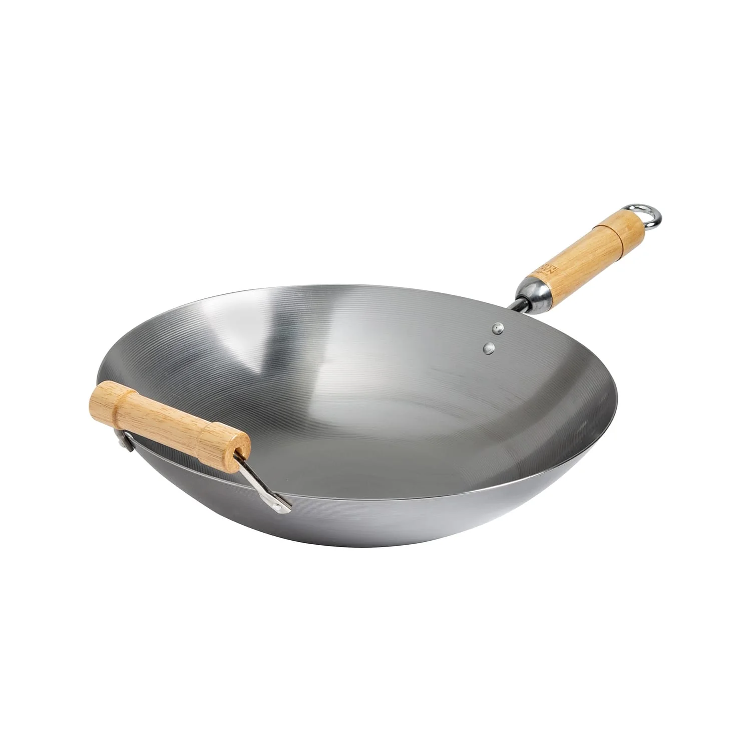 Joyce Chen Classic Series 14-In. Round Bottom Carbon Steel Wok with Birch Handles