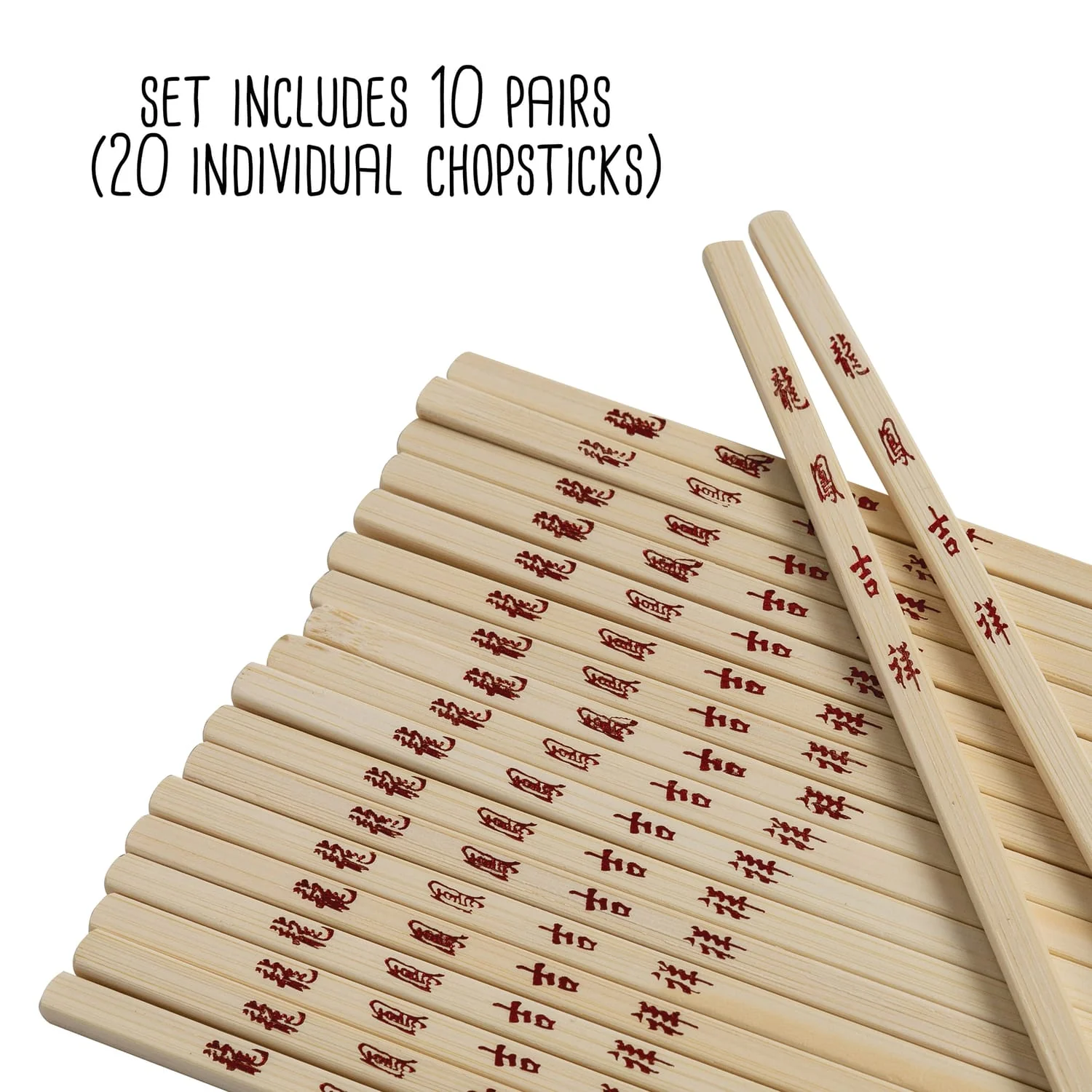 Joyce Chen Reusable Burnished Bamboo Chopsticks, 10 Pack - Image 4