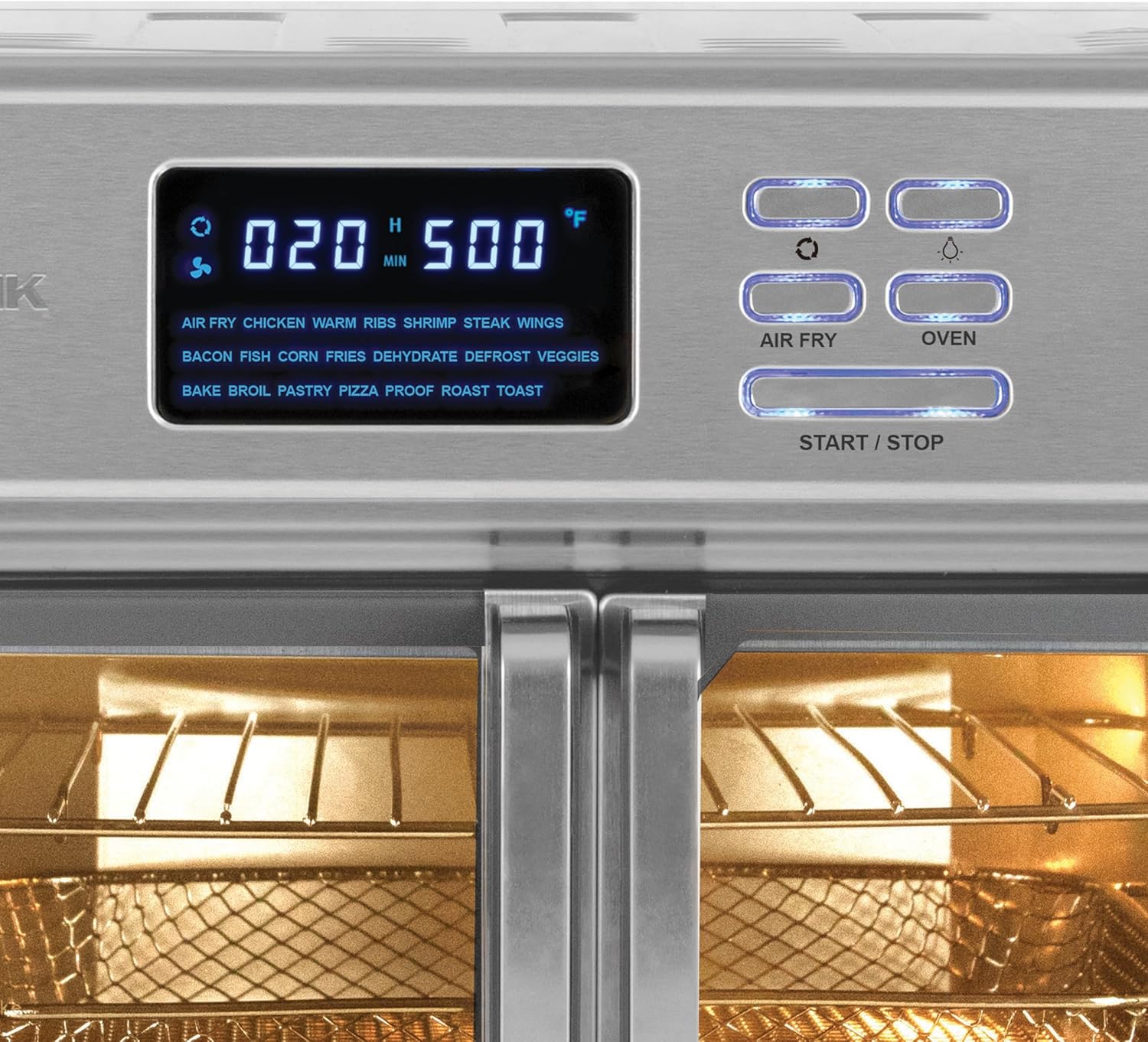 Kalorik MAXX 26 Quart 10-in-1 Countertop Toaster Oven & Air Fryer Combo, Glass French Door, 9 Accessories, 1700-Watts, Stainless Steel - Image 10