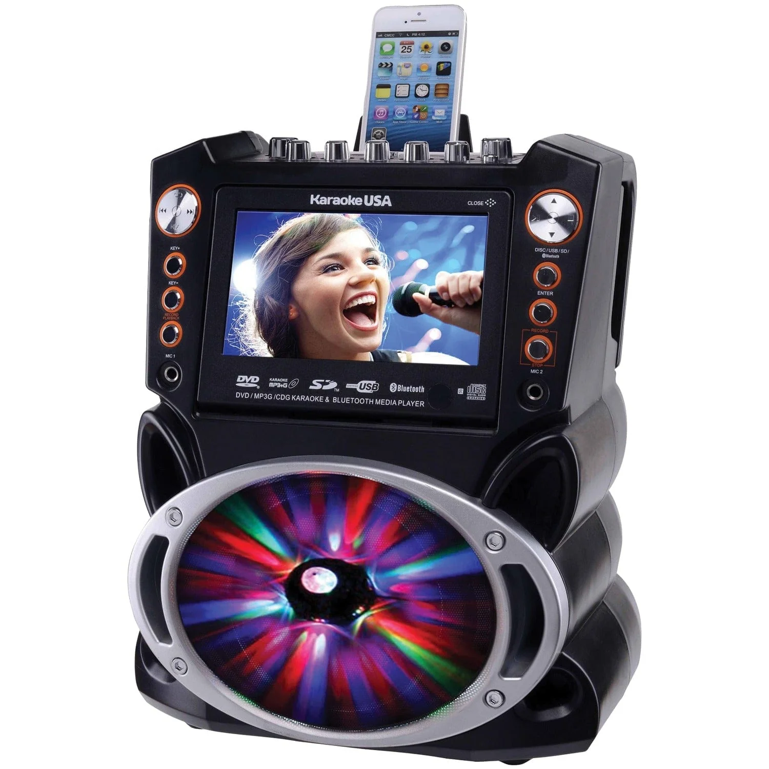 Karaoke USA Bluetooth Karaoke Machine with Synchronized LEDs - Image 5