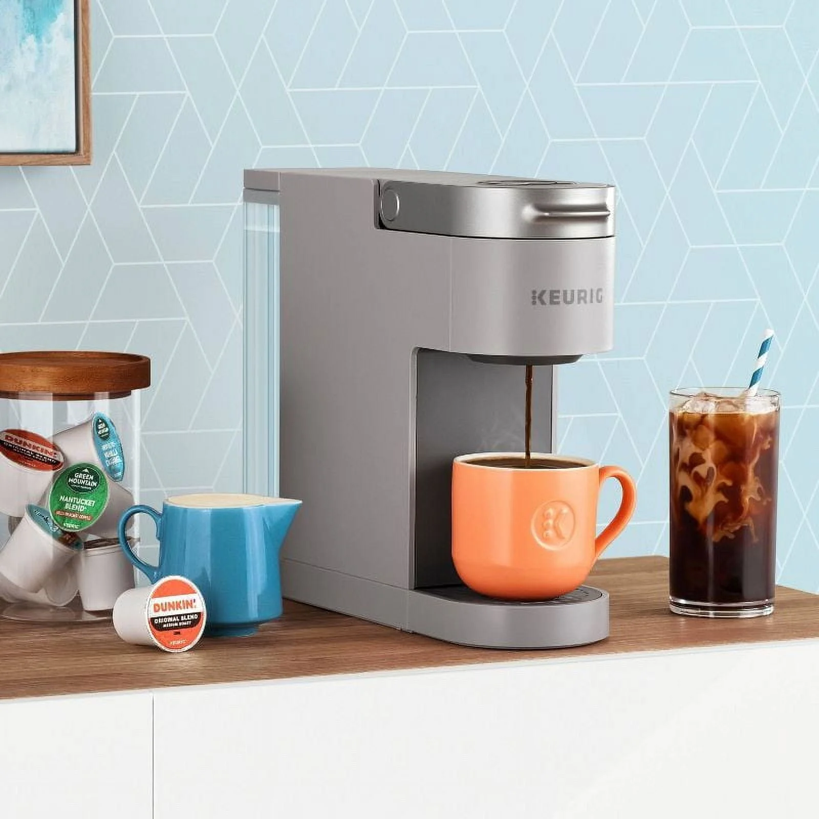 Keurig K-Slim + ICED Single Serve Coffee Maker, Hot & Cold Brewing, 3 Brew Sizes, 46oz Removable Reservoir, Gray - Open Box - Image 7