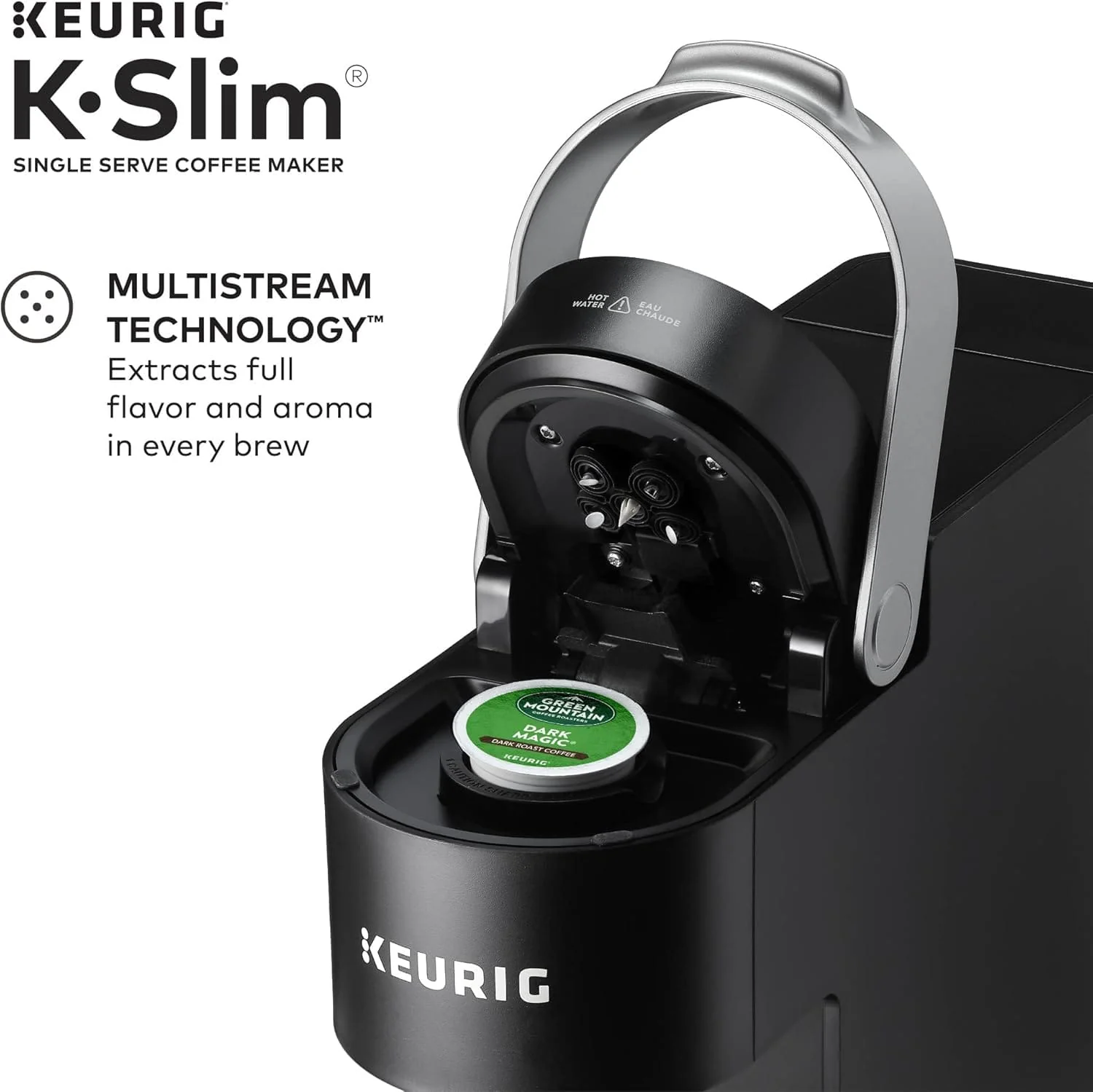Keurig K-Slim Single Serve K-Cup Pod Coffee Maker, MultiStream Tech, 3 Brew Sizes, 46oz Removable Reservoir, Black - Open Box - Image 4