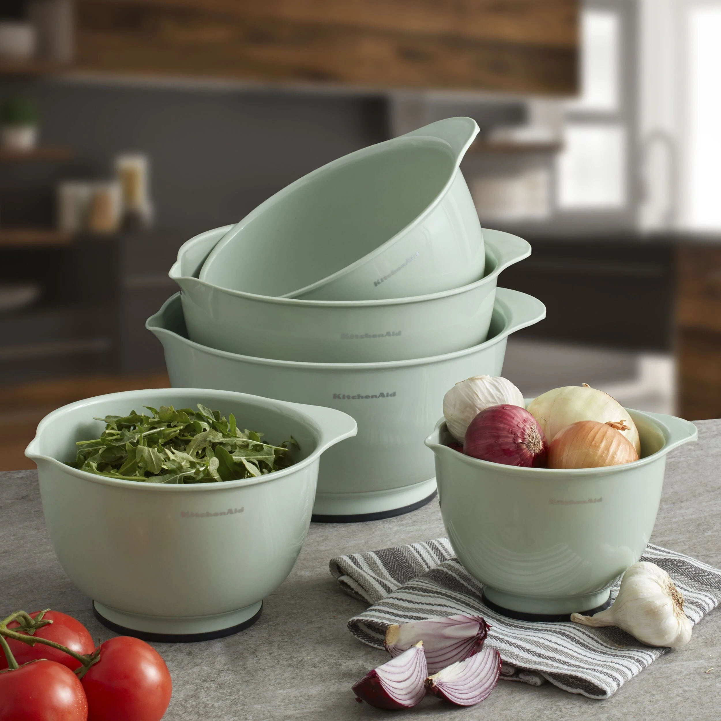 KitchenAid Classic Mixing Bowls, Set of 5, Pistachio - Image 3