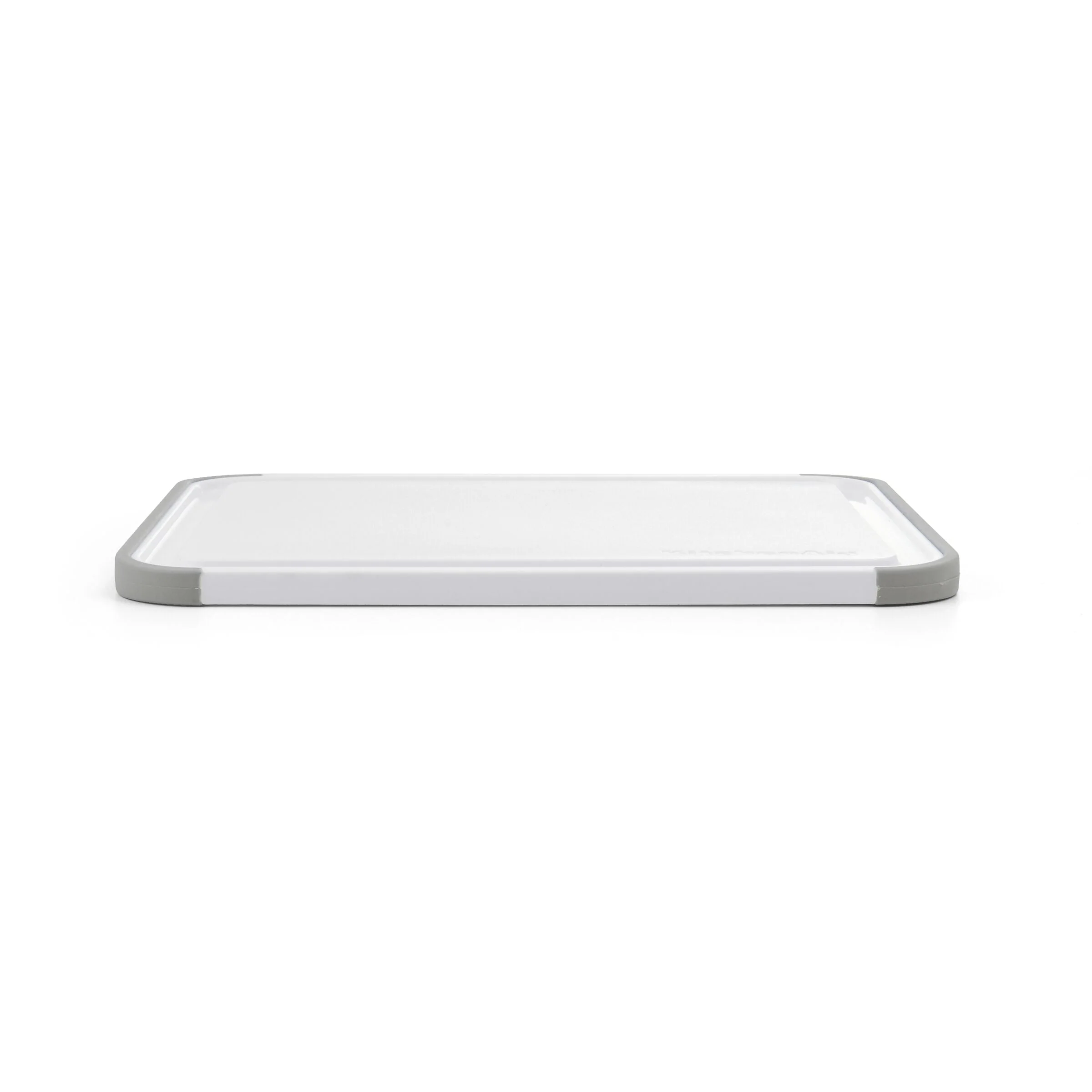 KitchenAid Classic Plastic Cutting Board, Perimeter Trench, Non Slip Edges, Dishwasher Safe, 8x10in, White and Gray - Image 6