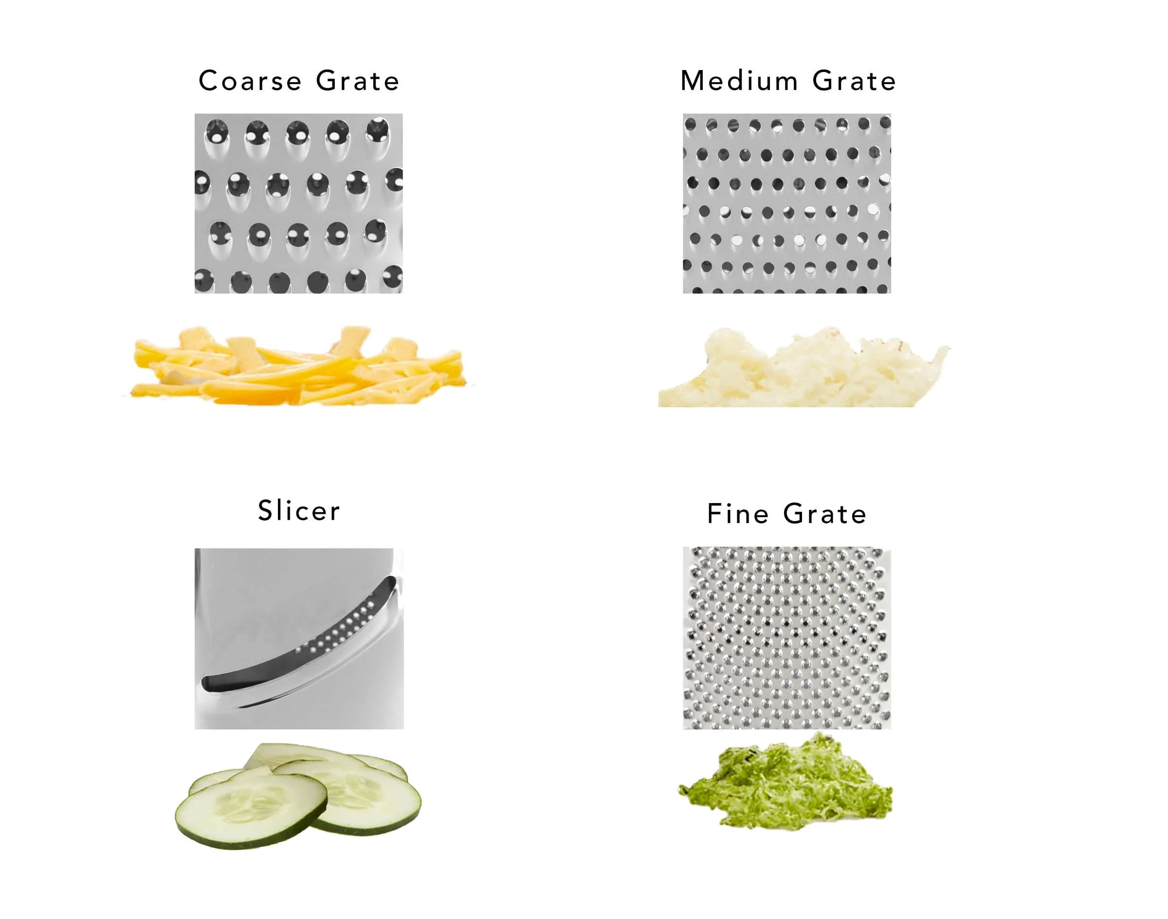 KitchenAid Gourmet 4-Sided Stainless Steel Box Grater for Fine, Medium and Coarse Grate, and Slicing, Detachable 3 Cup Storage Container and Measurment Markings, Dishwasher Safe, 10 inches tall, Black - Image 3