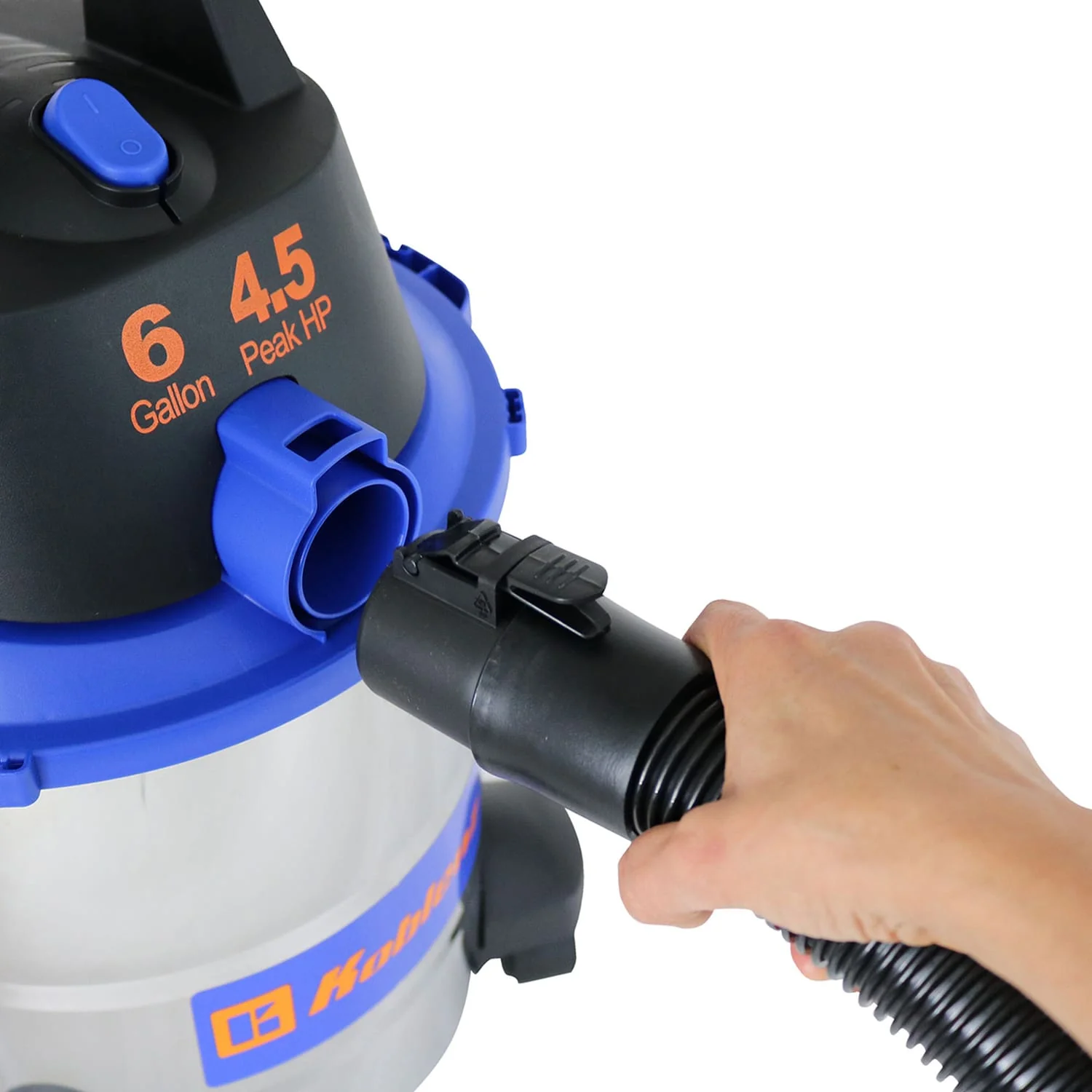 Koblenz 6-Gal. Portable Wet/Dry Vacuum with Blower, Stainless Steel and Blue, WD-6 L212 SS - Image 4
