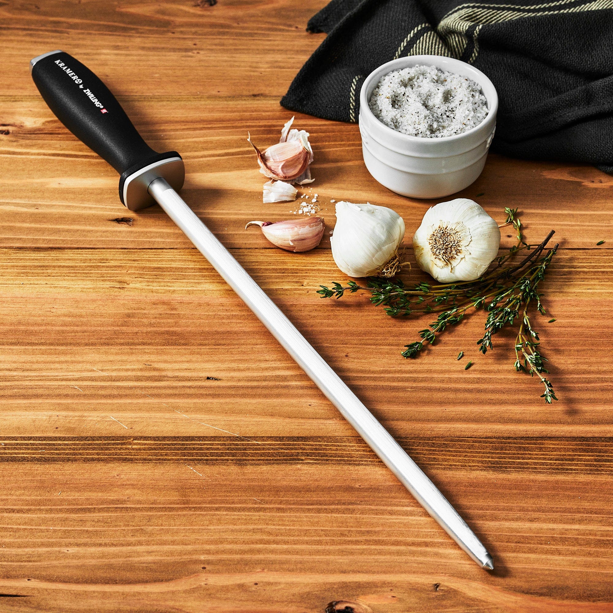 Kramer by Zwilling 12-inch Double Cut Honing Steel with Plastic Handle - Image 2