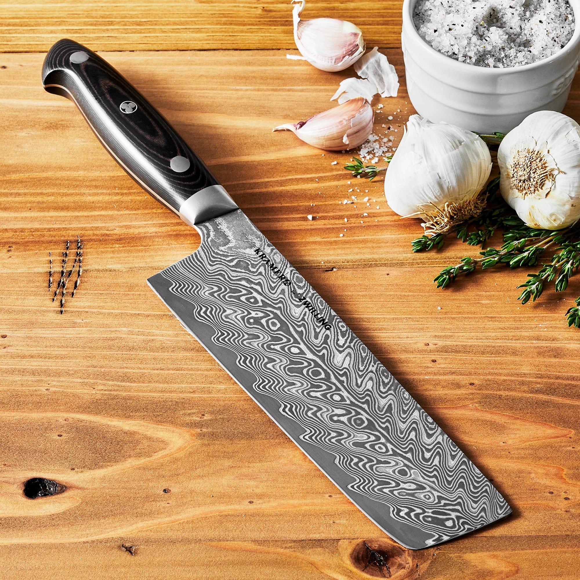 Kramer by Zwilling Euroline Damascus Collection 6.5-inch Nakiri Knife - Image 3