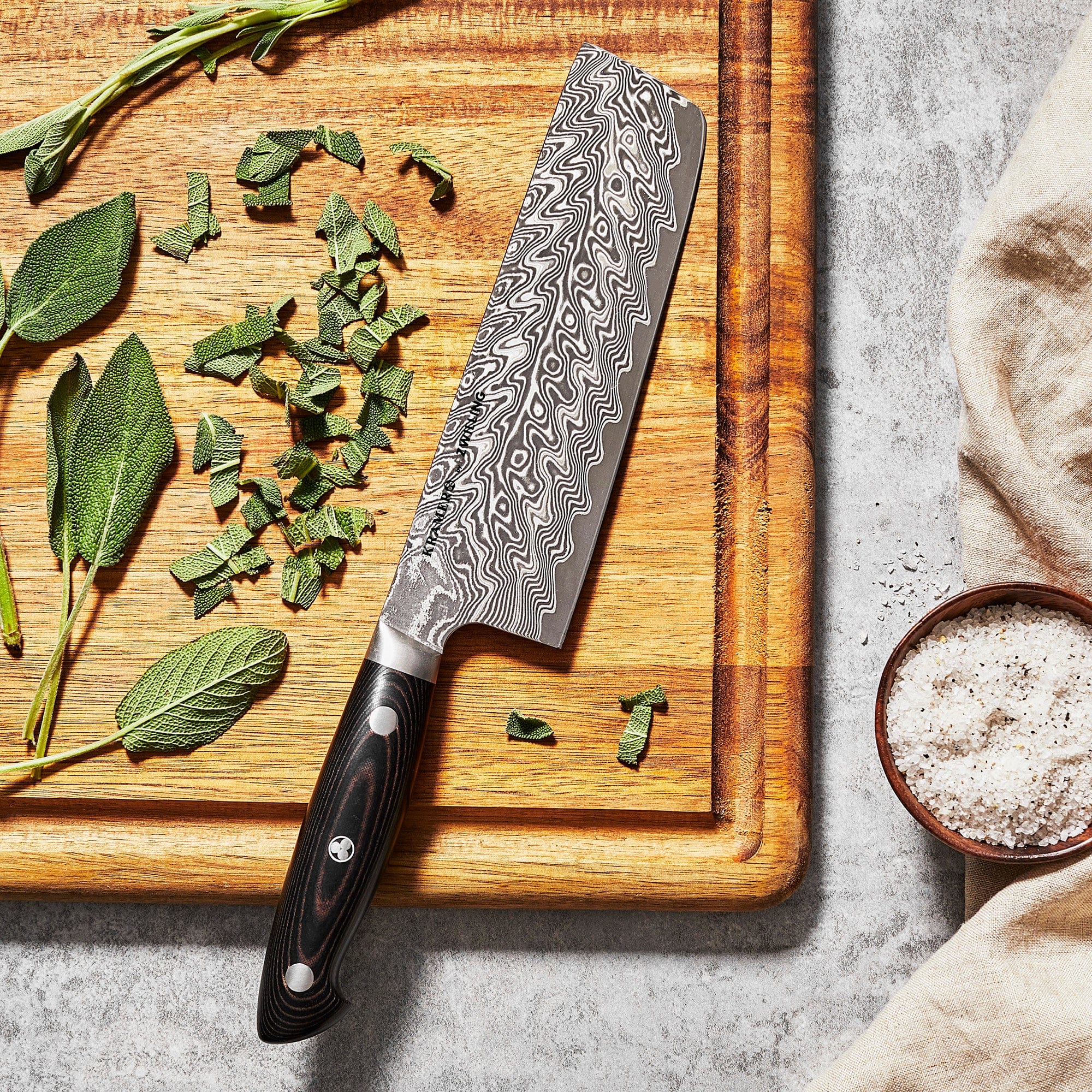 Kramer by Zwilling Euroline Damascus Collection 6.5-inch Nakiri Knife - Image 4