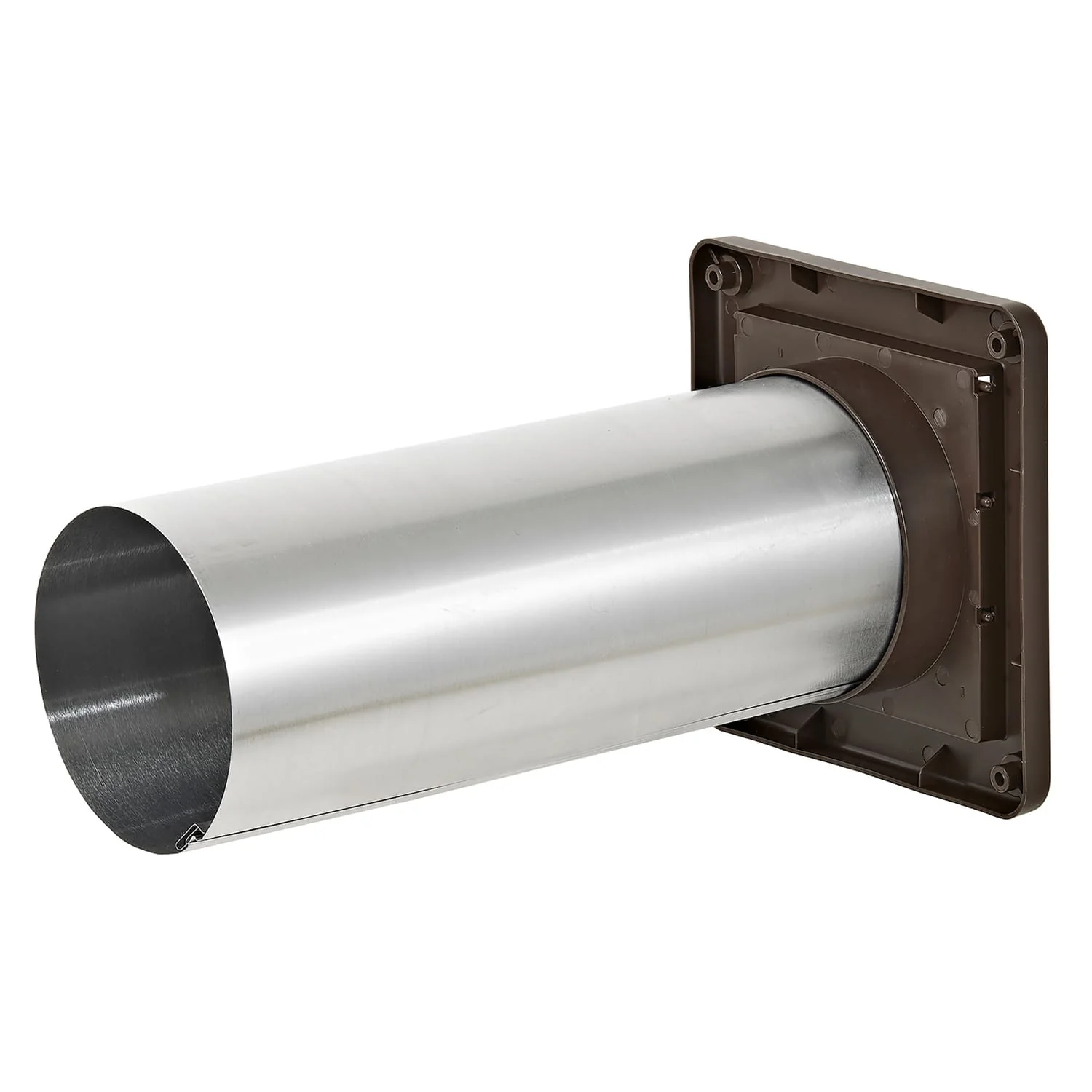 Lambro 4-In. Plastic Wall Exhaust Louvered Dryer Vent with 11-In. Pipe, No Interior Trim Plate, Brown - Image 3