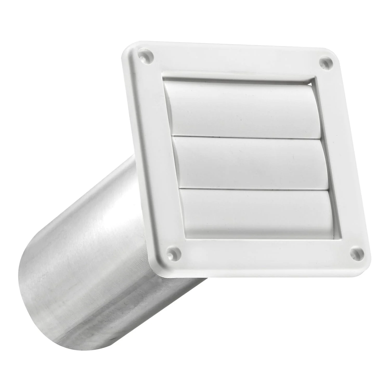 Lambro 4-In. Plastic Wall Exhaust Louvered Dryer Vent with 11-In. Pipe, No Interior Trim Plate, White - Image 3