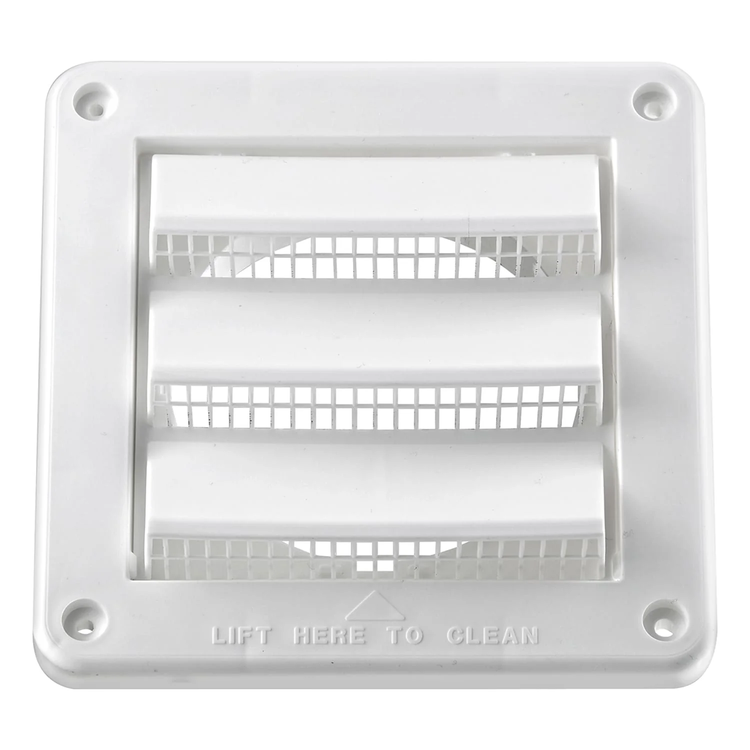 Lambro 4-In. White Plastic Air Intake Louver Vent with Removable Screen - Image 2