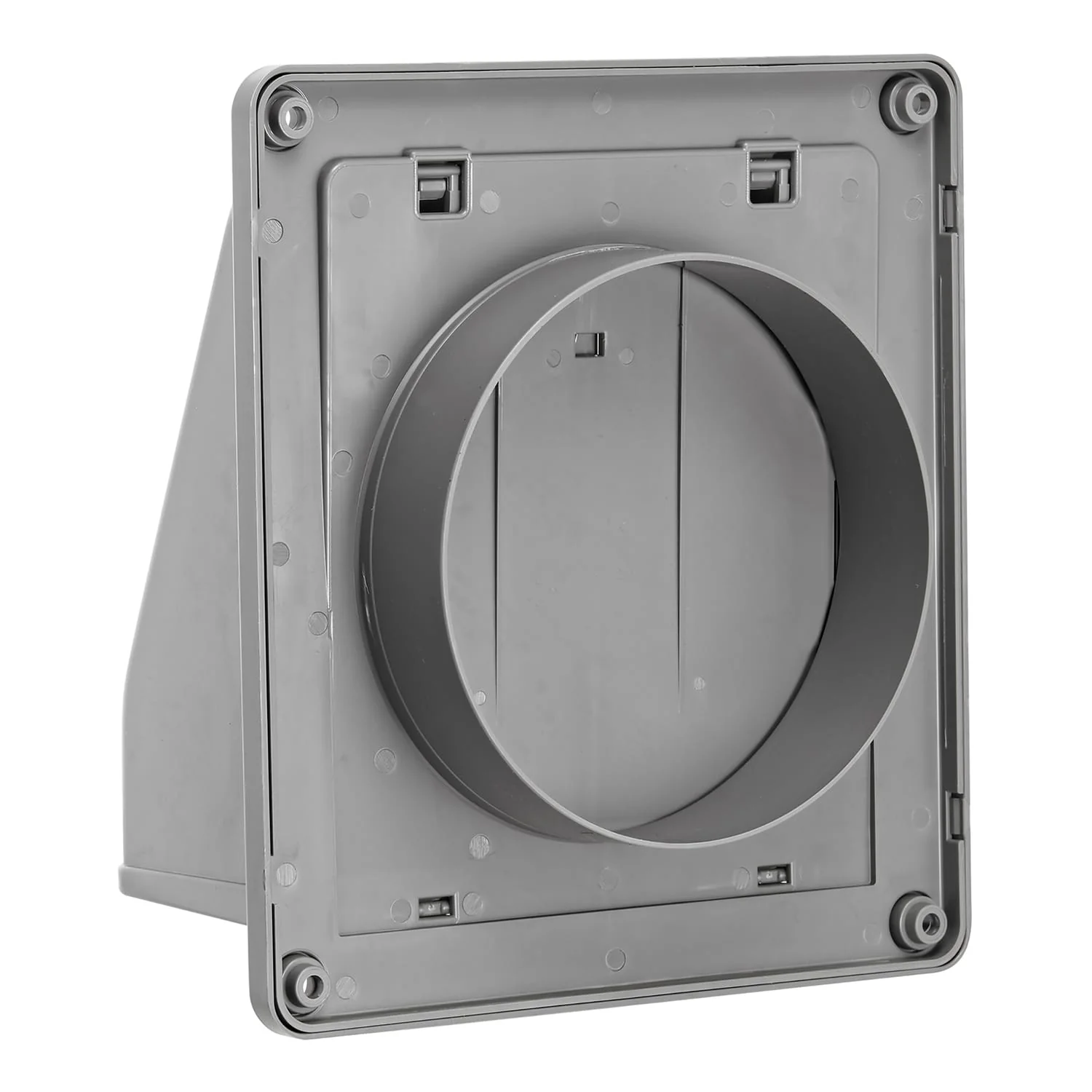 Lambro 6-In. Plastic Wall Exhaust or Air Intake Vent with Hinged Screen, Removable Damper, and 1.25-In. Collar, 3510, Gray - Image 3
