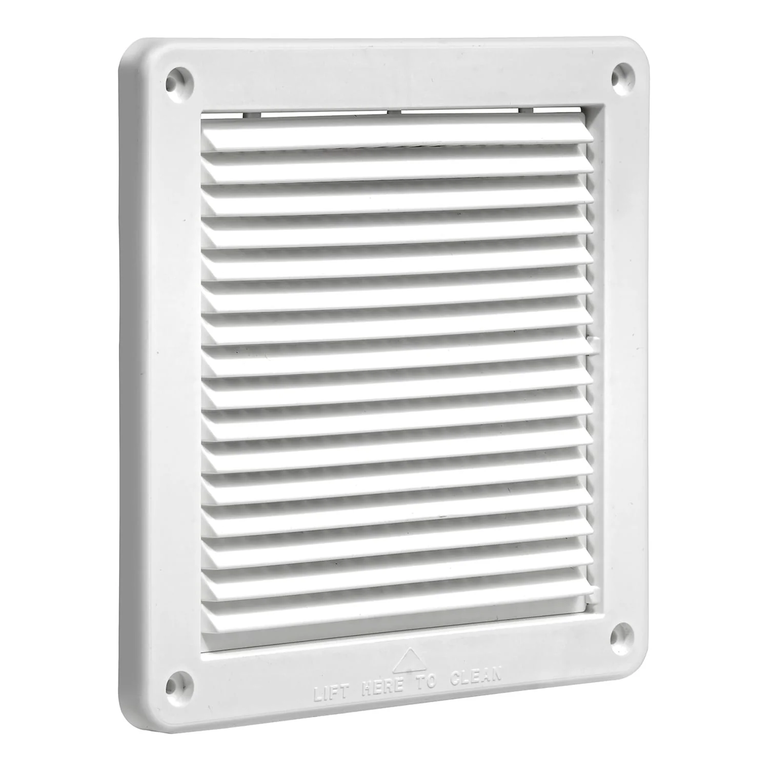 Lambro 6-In. White Plastic Fresh Air Intake Vent with Mini Louvers and Removable Screen, White, 606W-ML