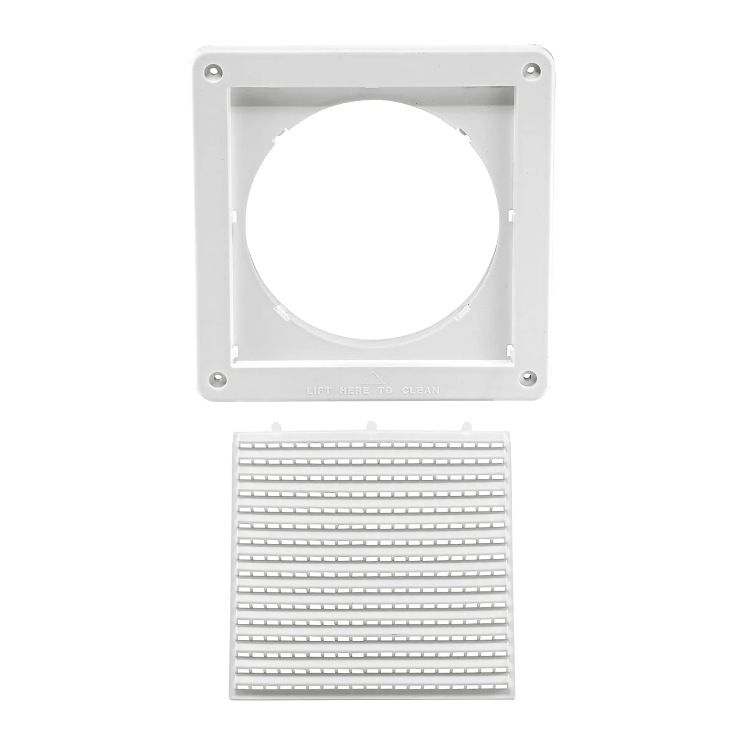 Lambro 6-In. White Plastic Fresh Air Intake Vent with Mini Louvers and Removable Screen, White, 606W-ML - Image 3