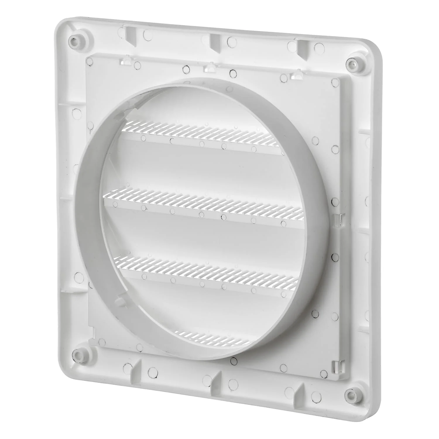 Lambro 6-In. White Plastic Fresh Air Intake Vent with Rain Guard and Removable Screen, White, 606W - Image 3