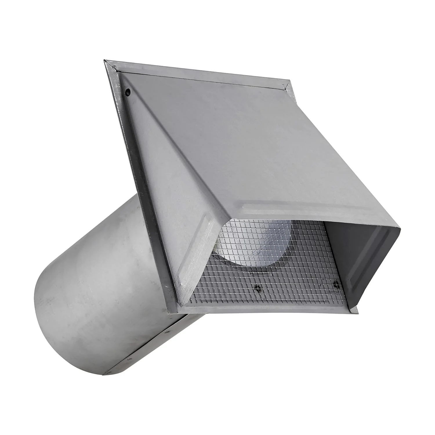 Lambro 8-In., 26-Gauge Paint-Grade Steel Fresh Air Intake Vent with Wire Mesh Screen and 11-In. Pipe, EC-3480GNDMS-11-PG