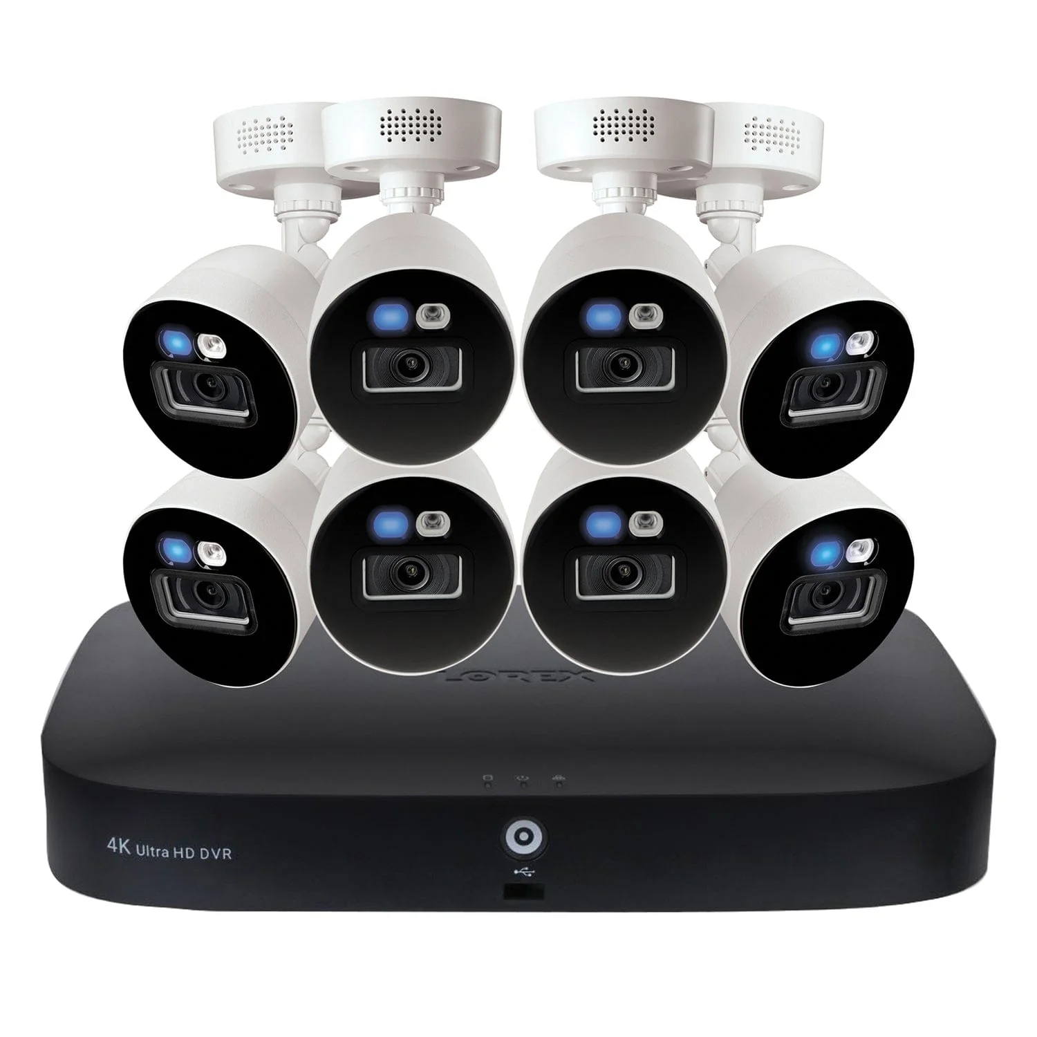 Lorex Fusion 4K 8.0-MP 20-Camera-Capable, 16 Wired, 4 Fusion Wi-Fi 2-TB DVR System with 8 Wired Smart Deterrence Cameras, D863A62B-8DA8 - Image 2